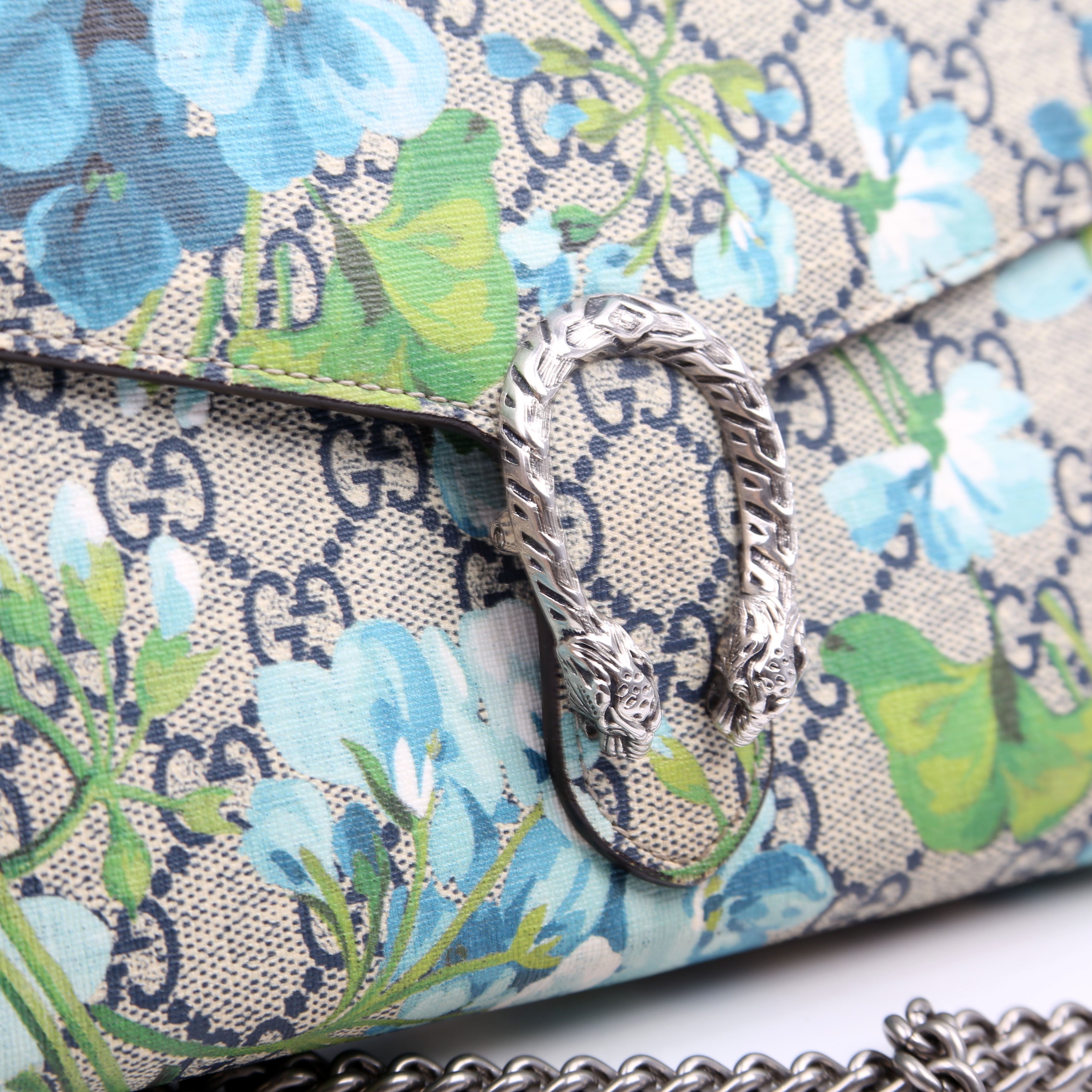 Gucci 401231 Dionysus GG Blooms Mini Wallet Blue