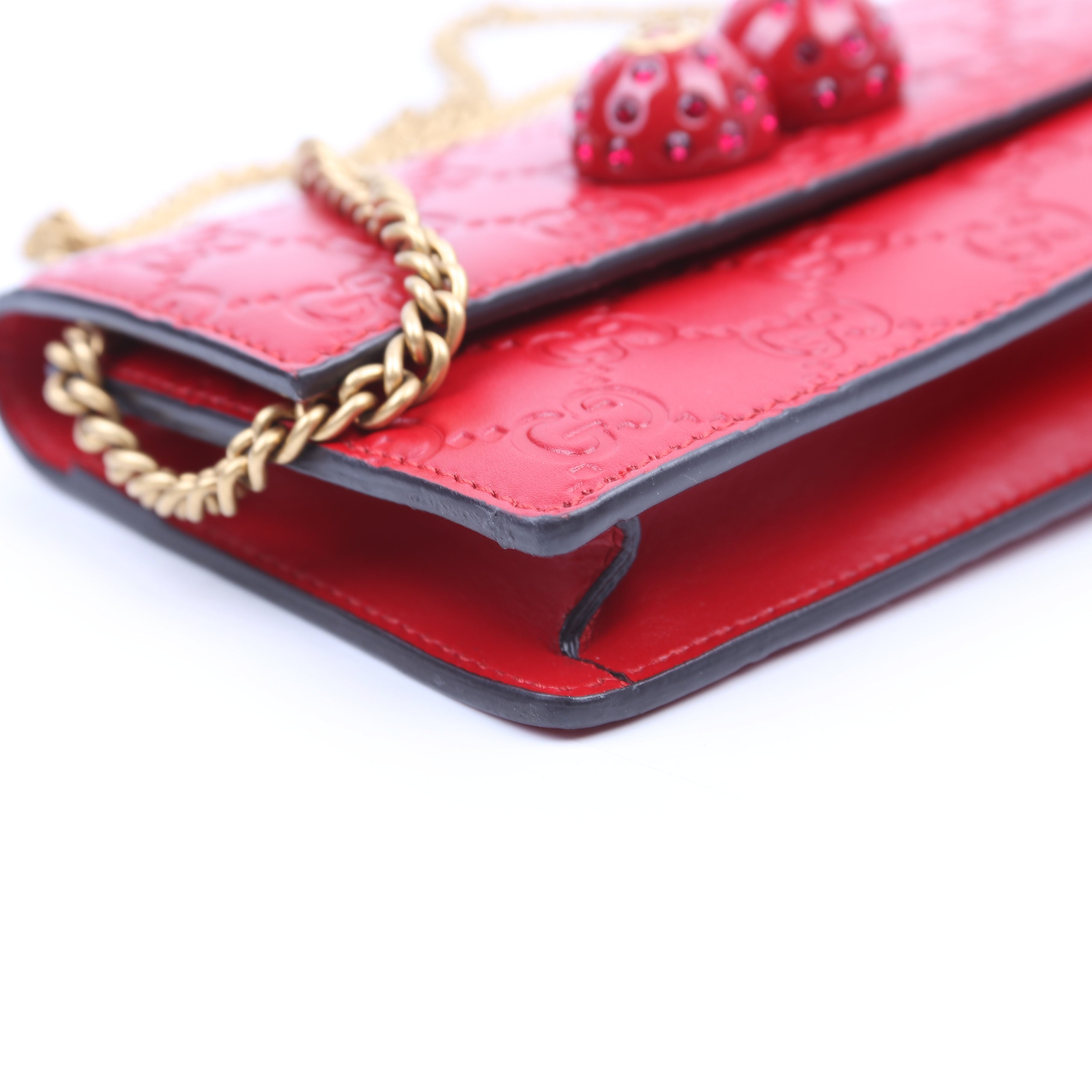 Gucci 481291 GG Leather Cherries Mini Bag