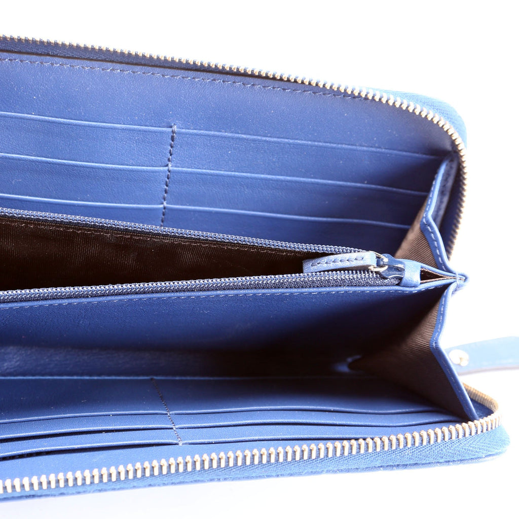 449391 Micro Guccissima Zip Around Wallet Blue