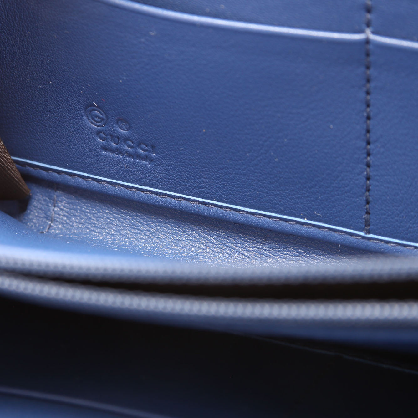 449391 Micro Guccissima Zip Around Wallet Blue
