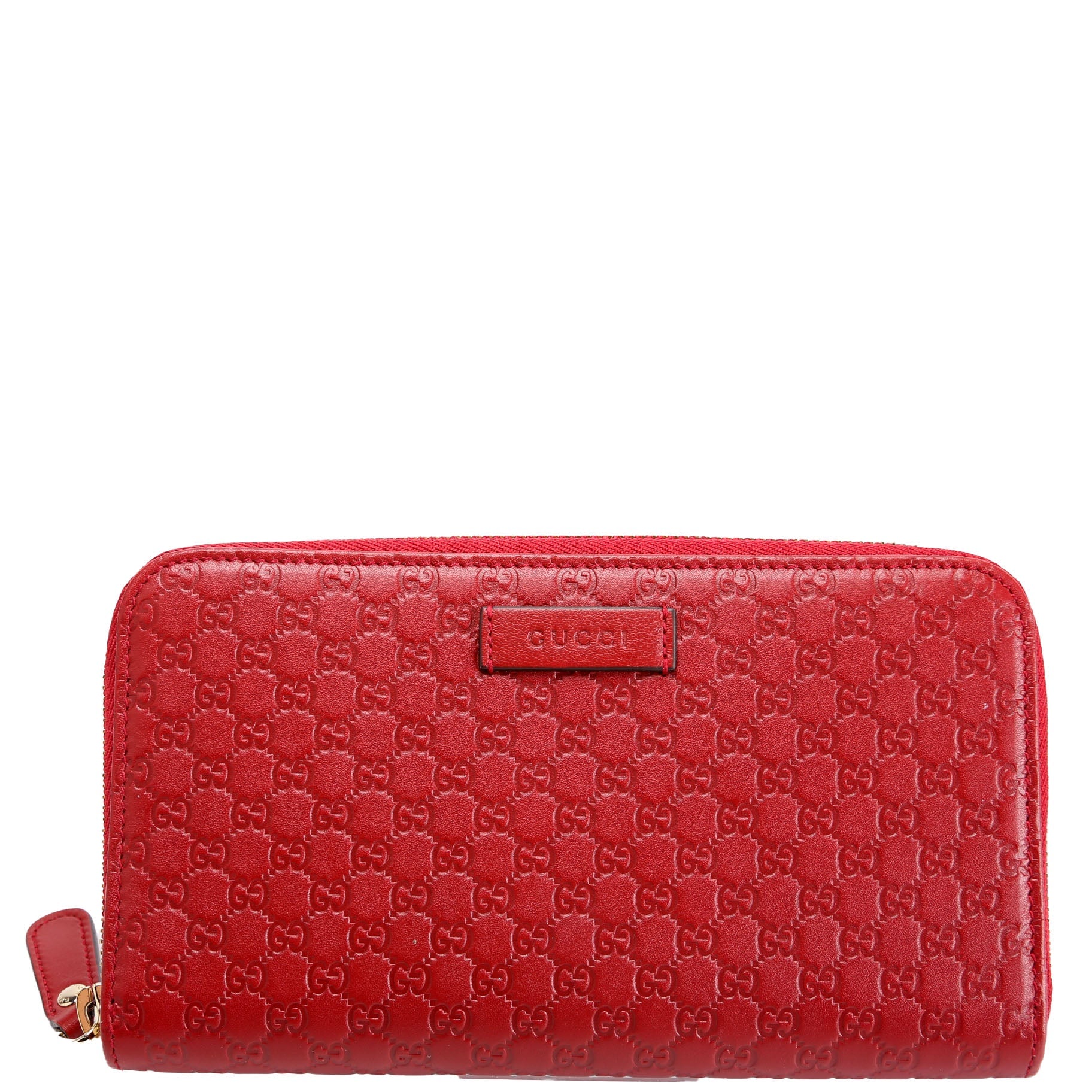 449391 Micro Guccissima Zip Around Wallet Red