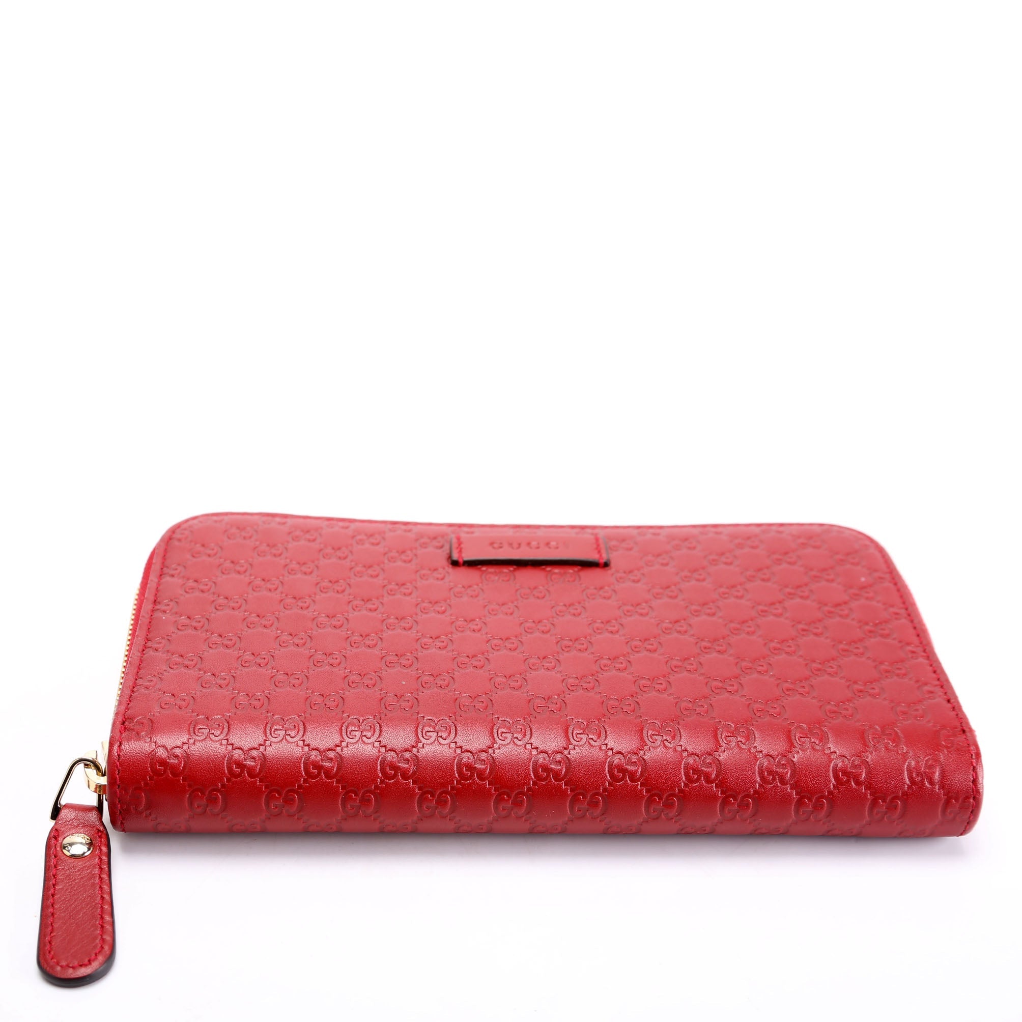 449391 Micro Guccissima Zip Around Wallet Red
