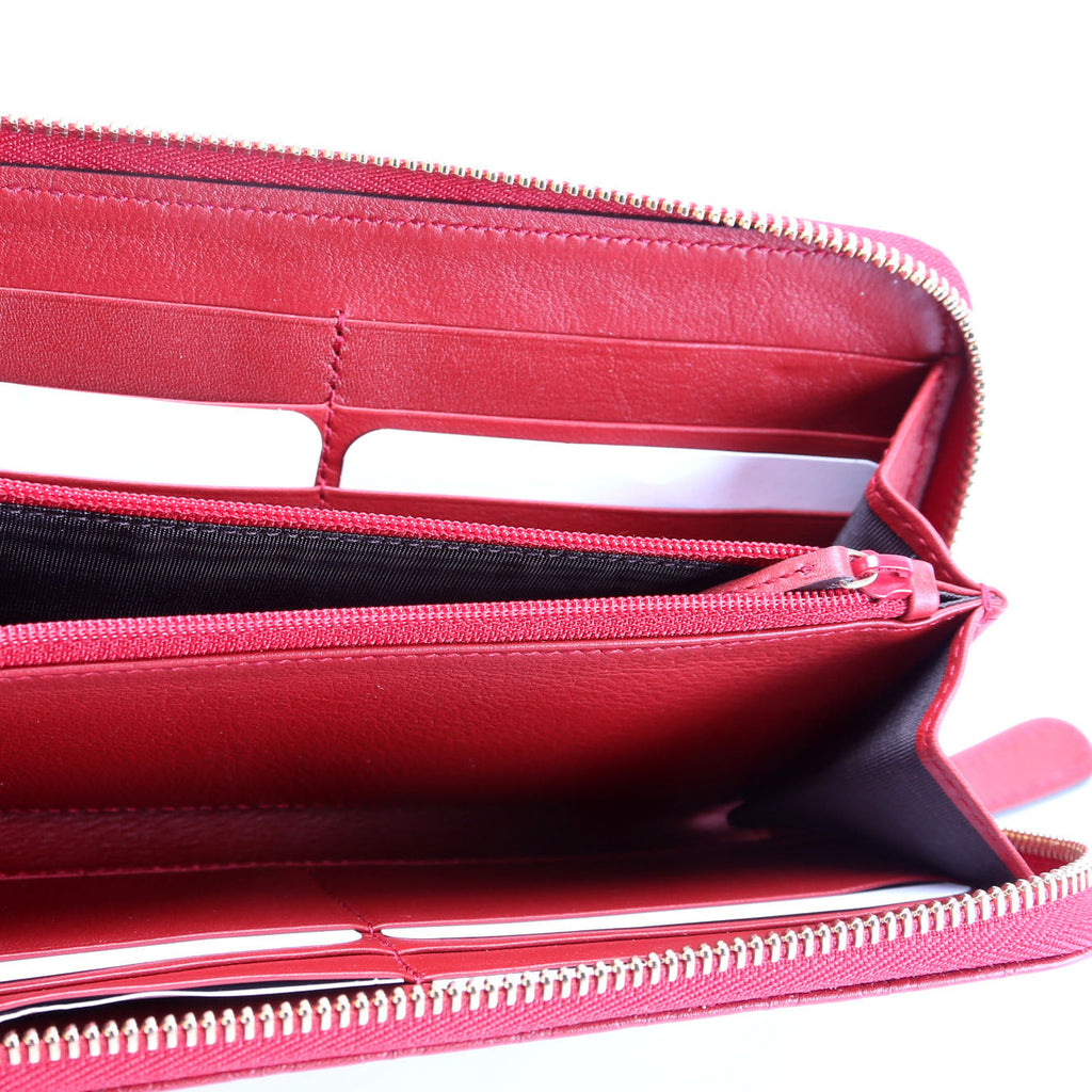 449391 Micro Guccissima Zip Around Wallet Red