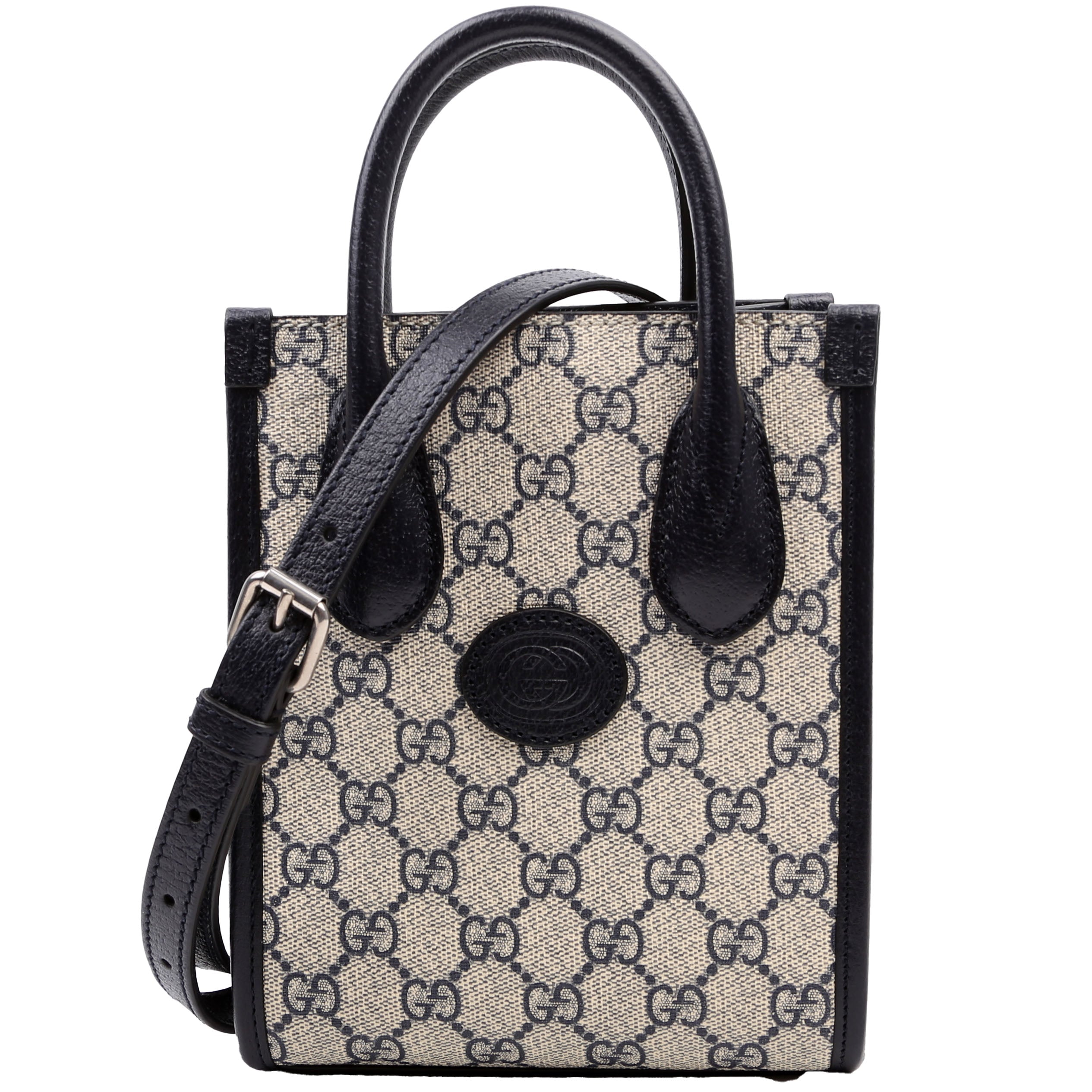 671623 Mini Tote Bag Interlocking G Navy/Beige