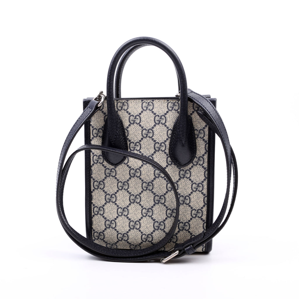 671623 Mini Tote Bag Interlocking G Navy/Beige