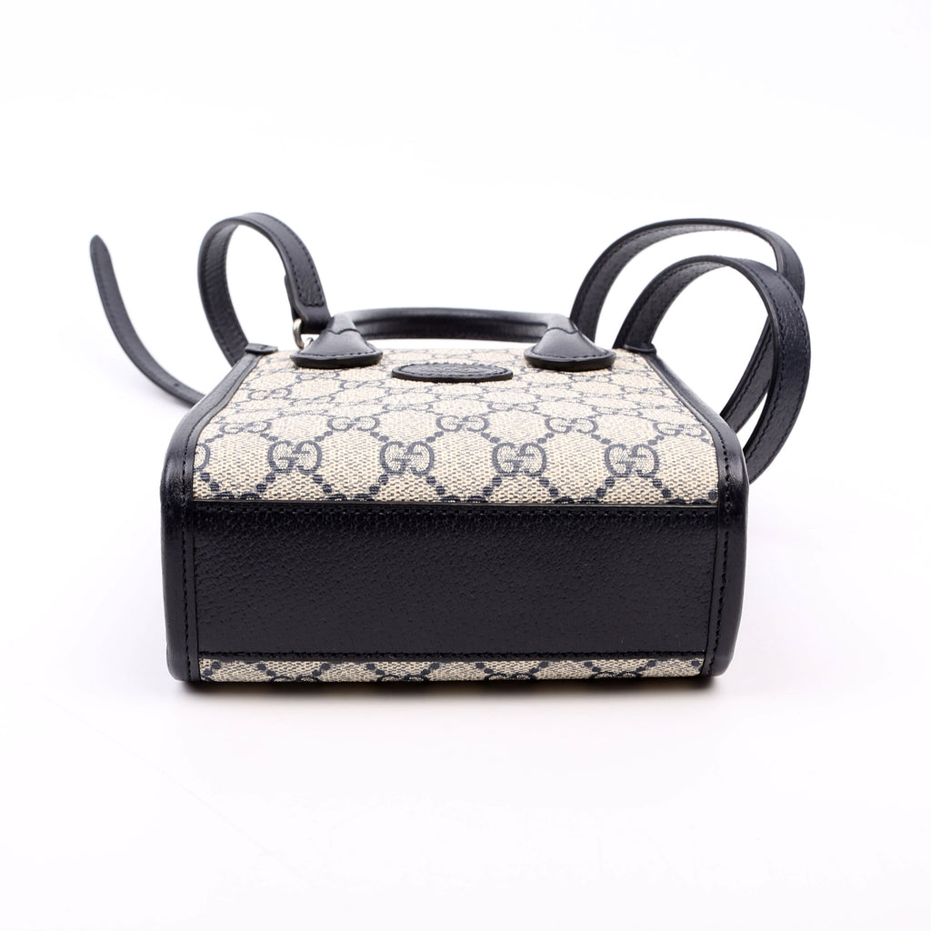 671623 Mini Tote Bag Interlocking G Navy/Beige