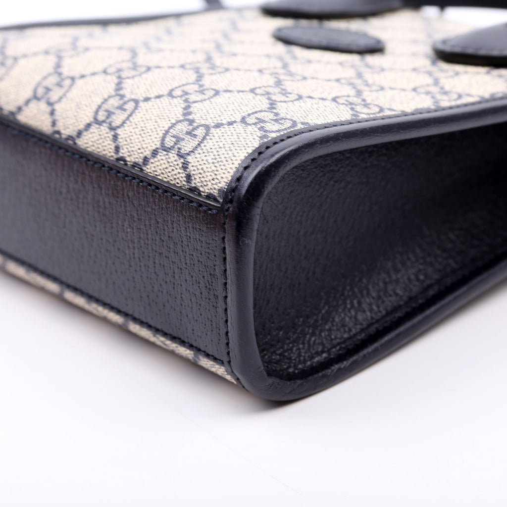 671623 Mini Tote Bag Interlocking G Navy/Beige