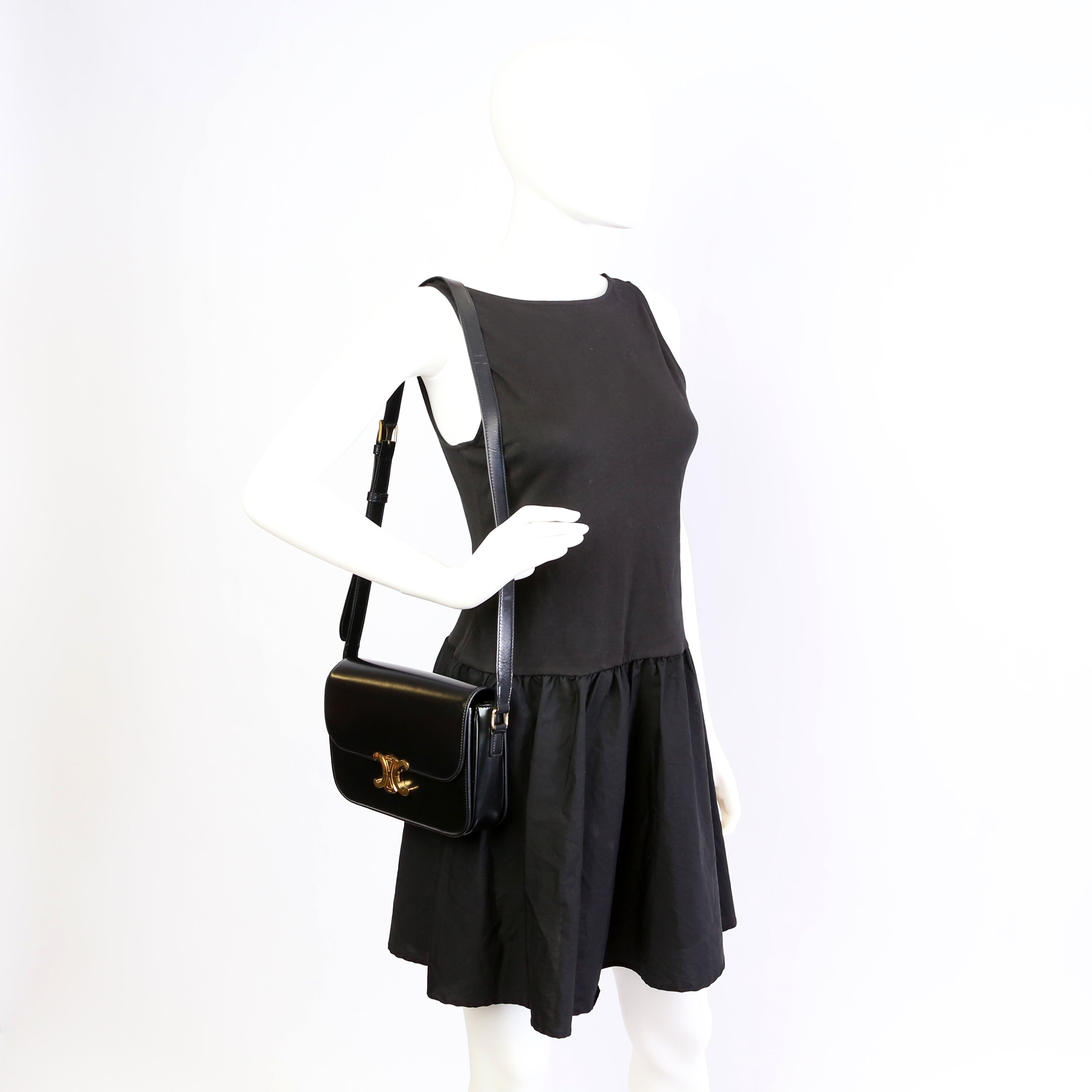 Classique Triomphe Bag Shiny Calfskin Black