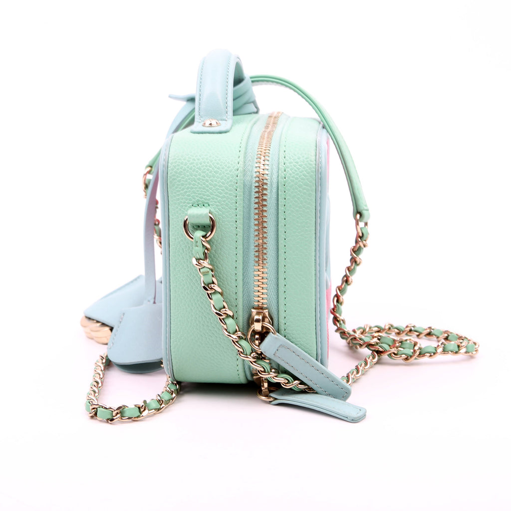 Mini Filigree Vanity Case 26M Green/Pink
