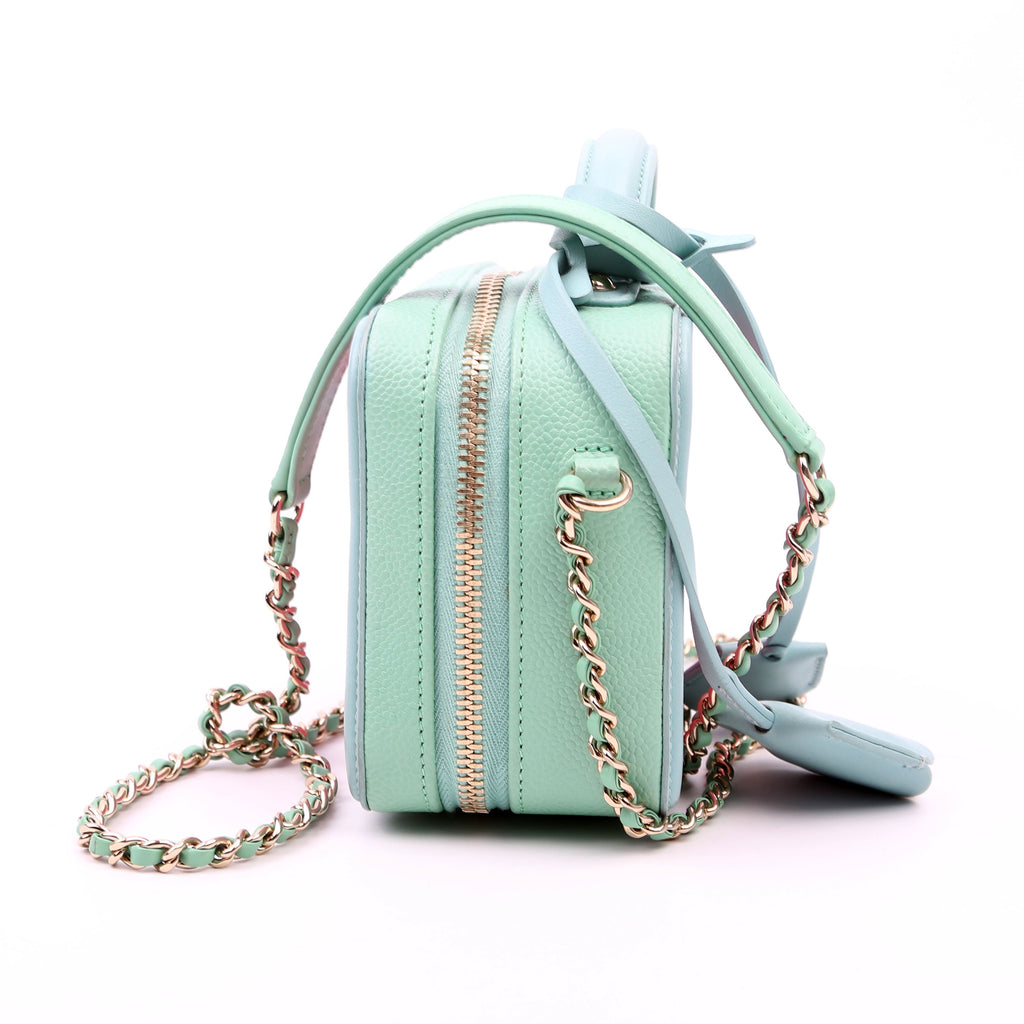 Mini Filigree Vanity Case 26M Green/Pink