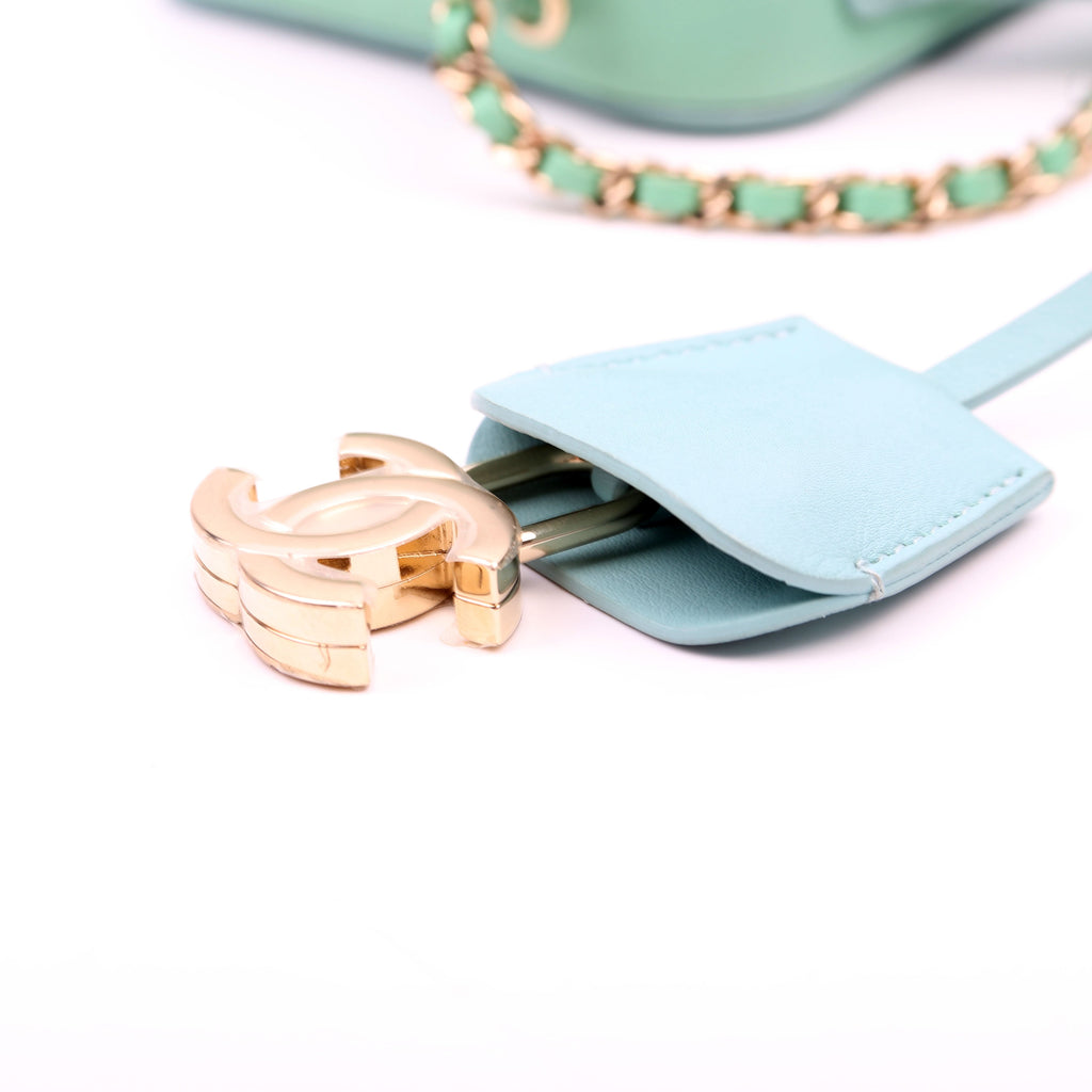 Mini Filigree Vanity Case 26M Green/Pink