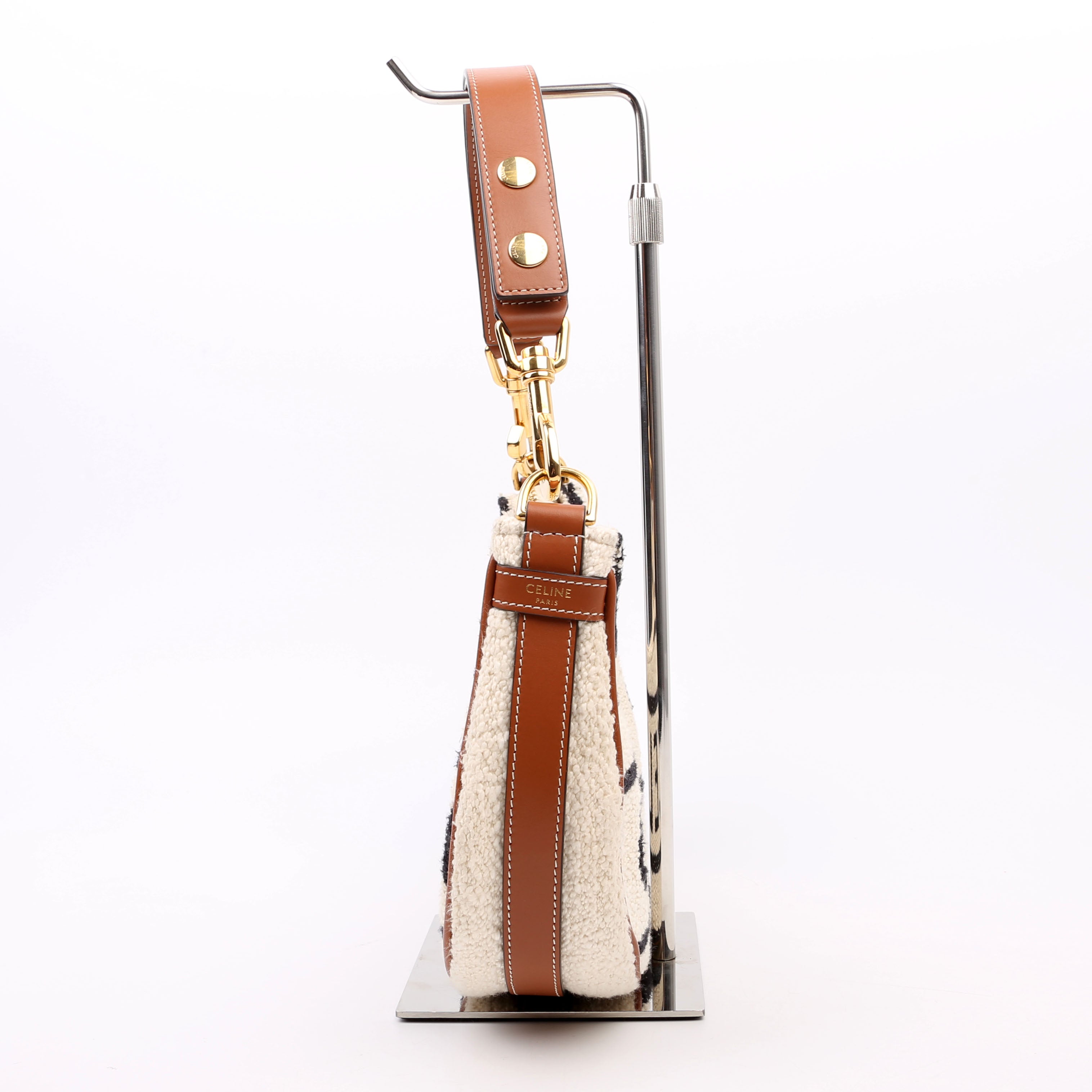 Ava Medium Textile/Calfskin Cream/Brown