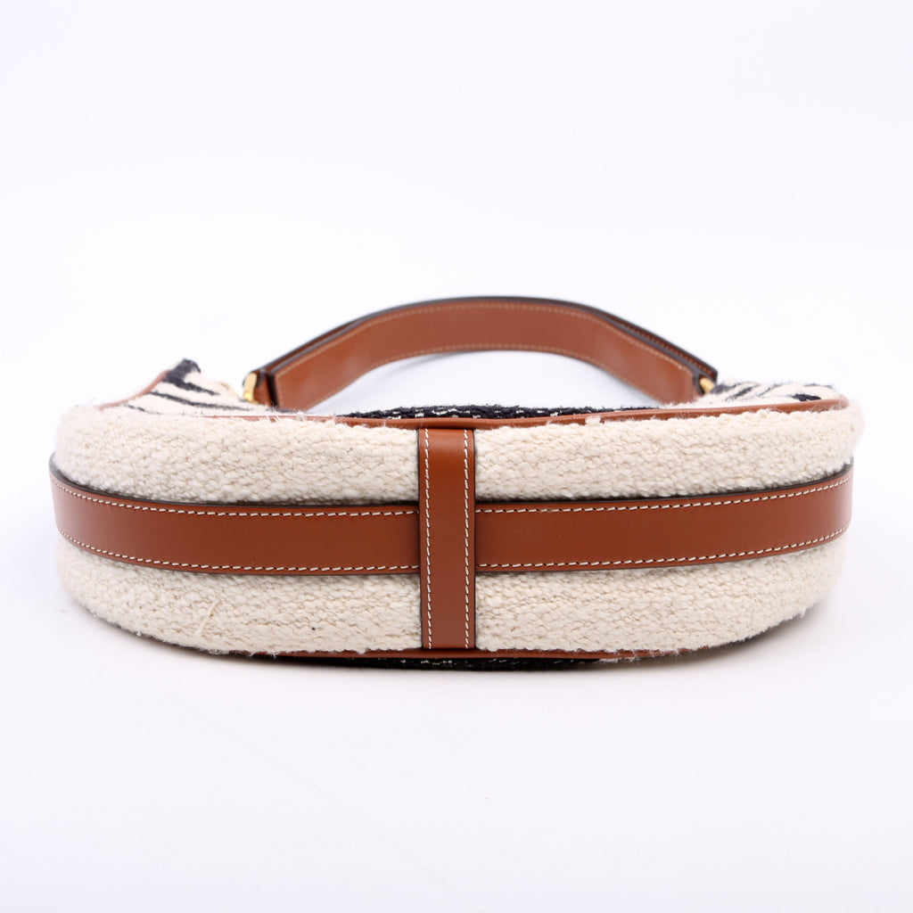 Ava Medium Textile/Calfskin Cream/Brown