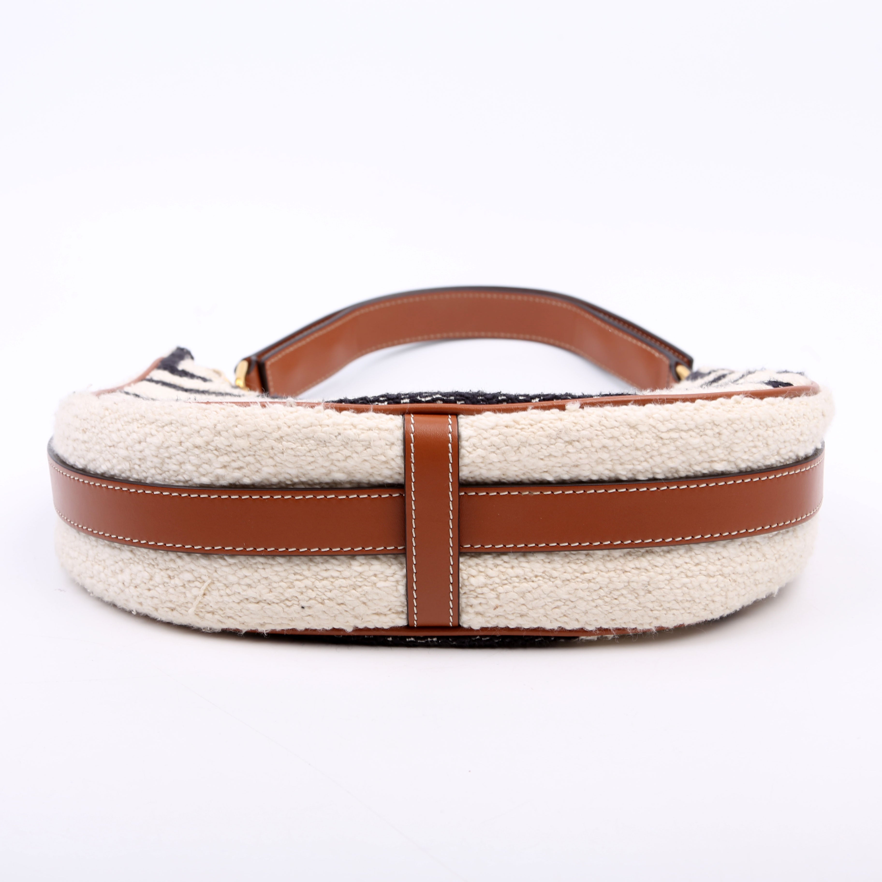 Ava Medium Textile/Calfskin Cream/Brown