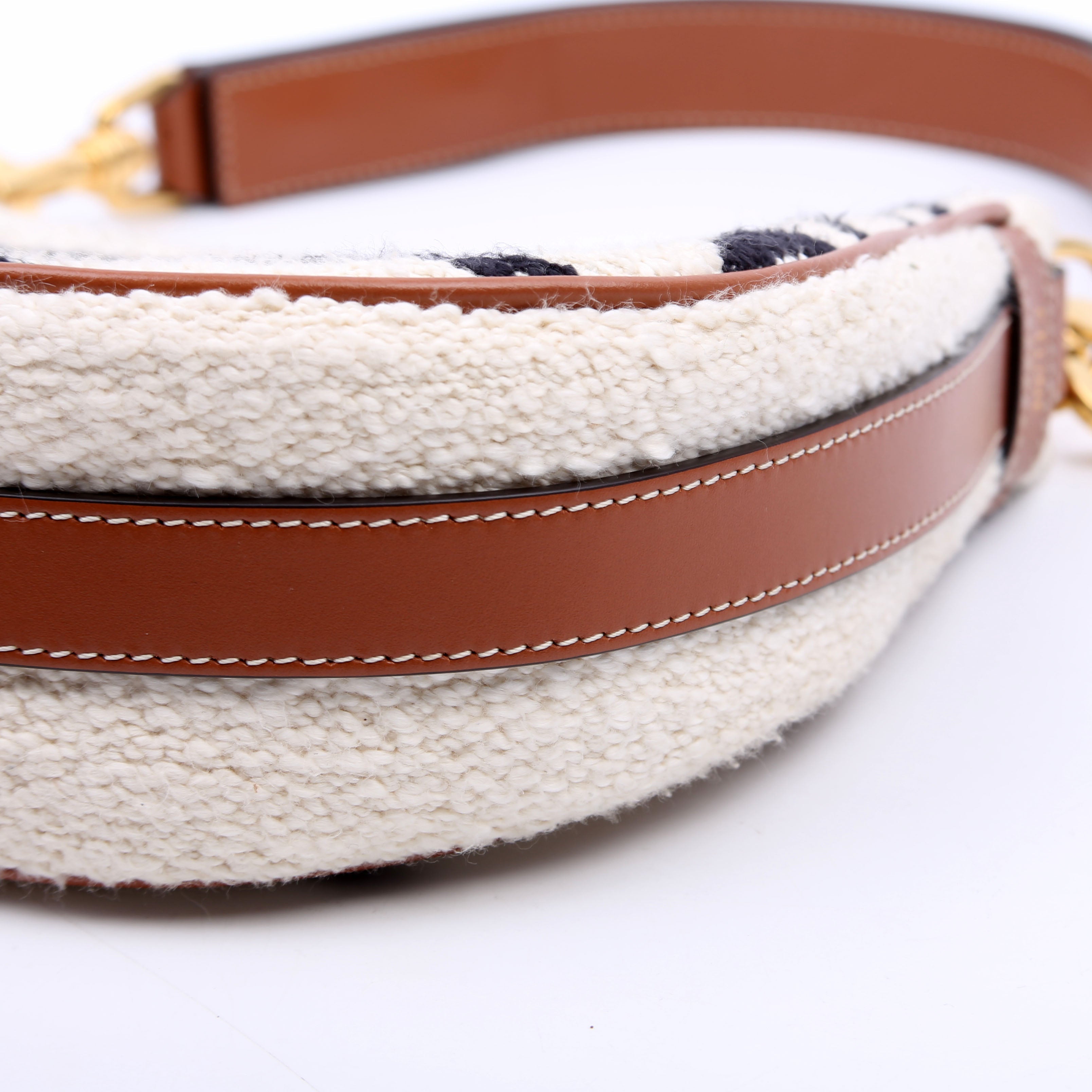 Ava Medium Textile/Calfskin Cream/Brown