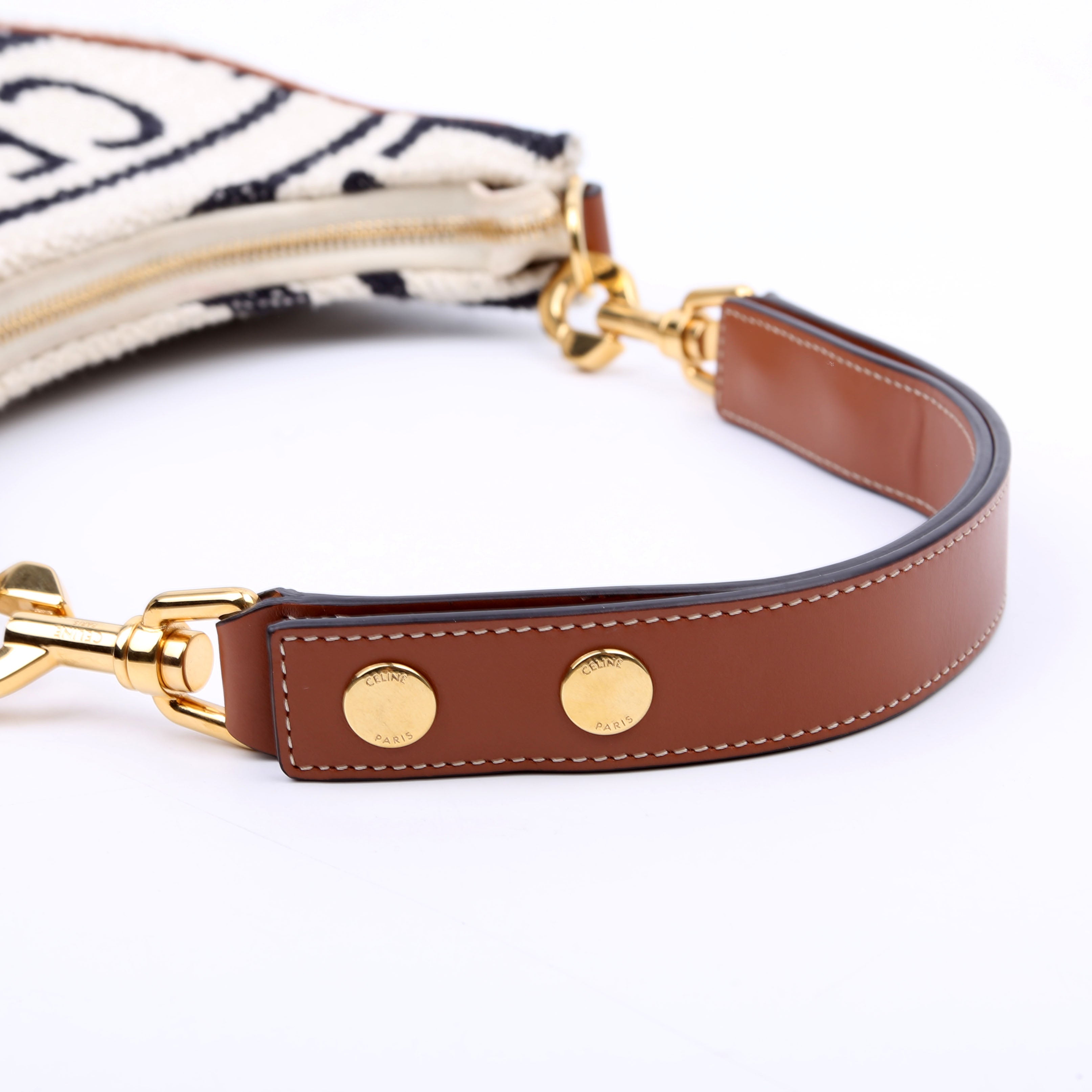 Ava Medium Textile/Calfskin Cream/Brown