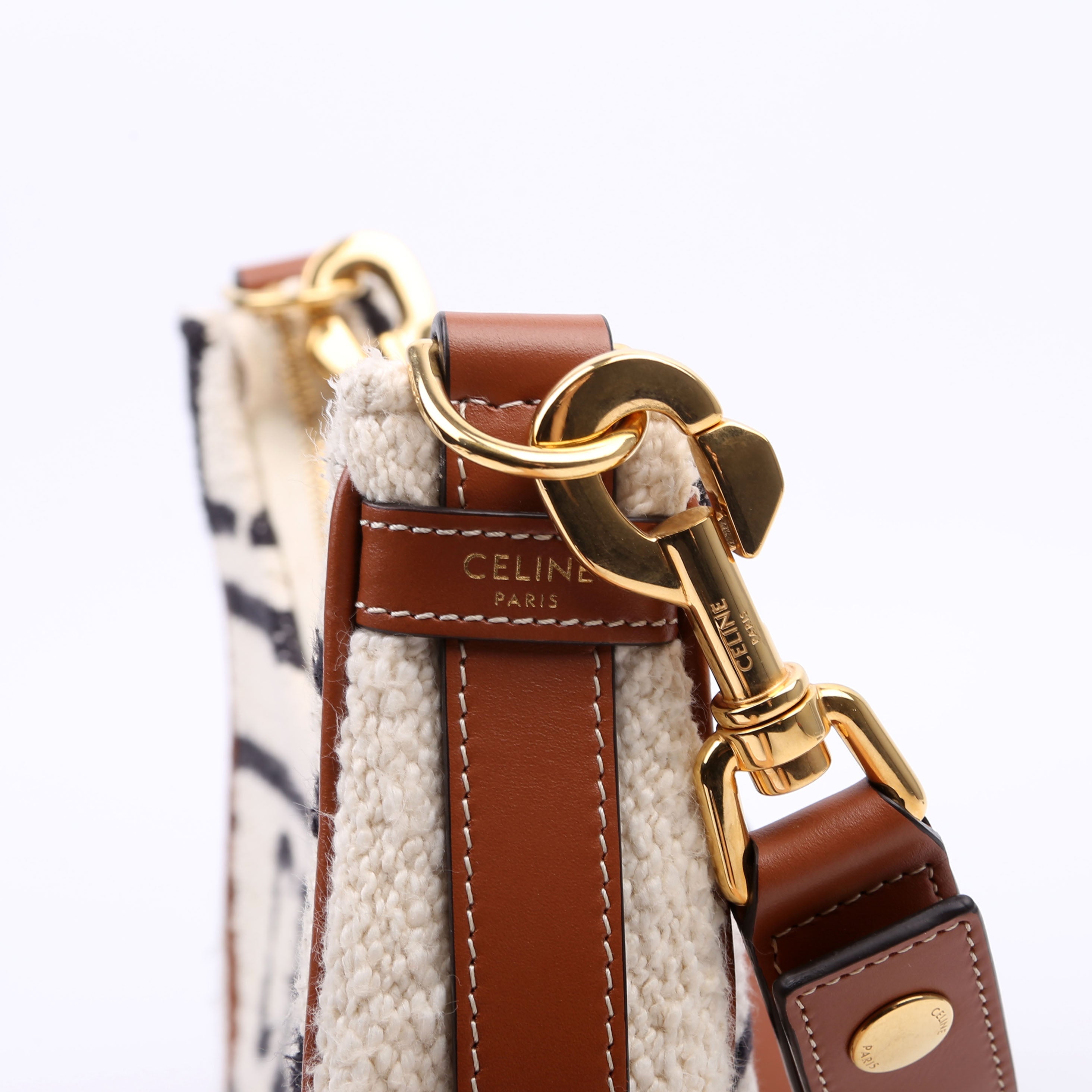 Ava Medium Textile/Calfskin Cream/Brown