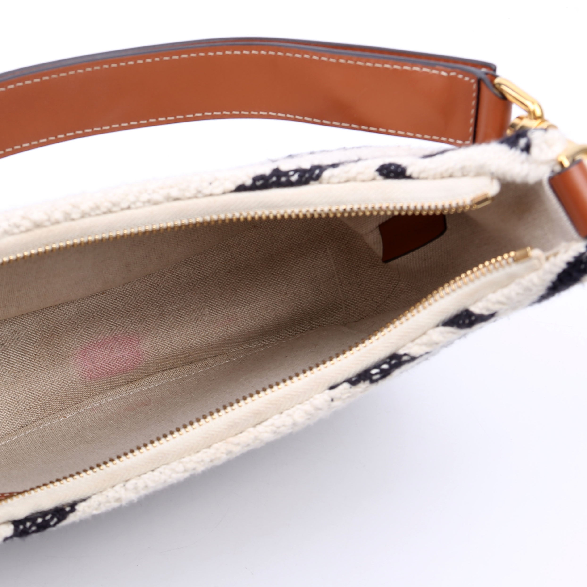 Ava Medium Textile/Calfskin Cream/Brown