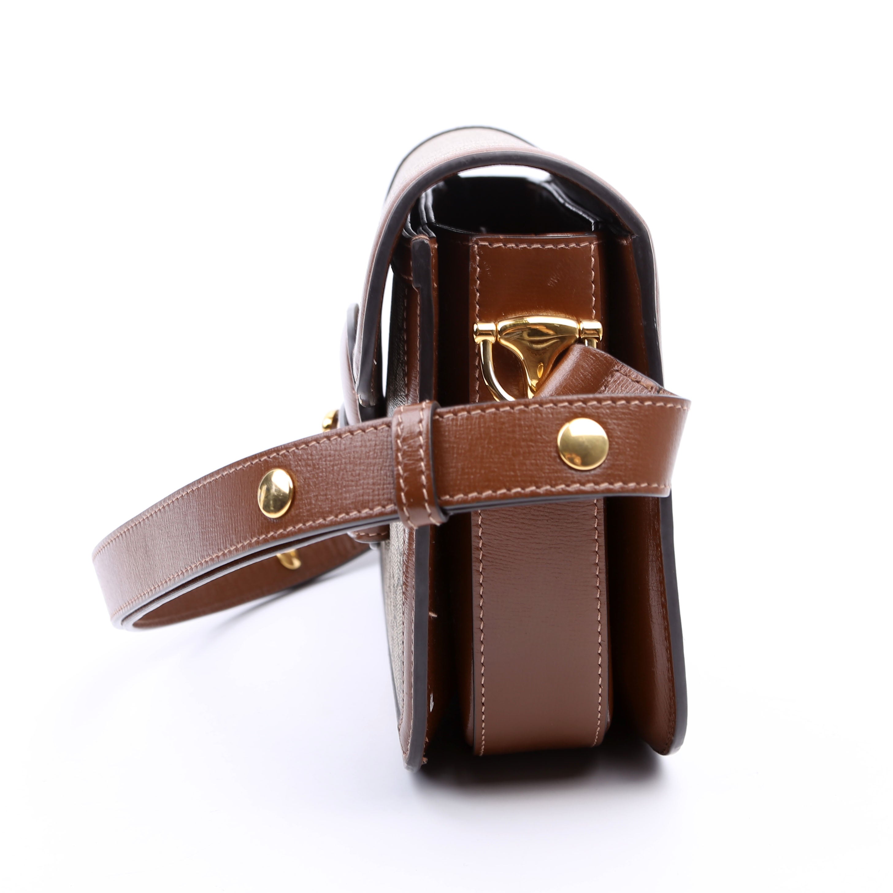 Gucci 602204 Horsebit Shoulder Bag Brown