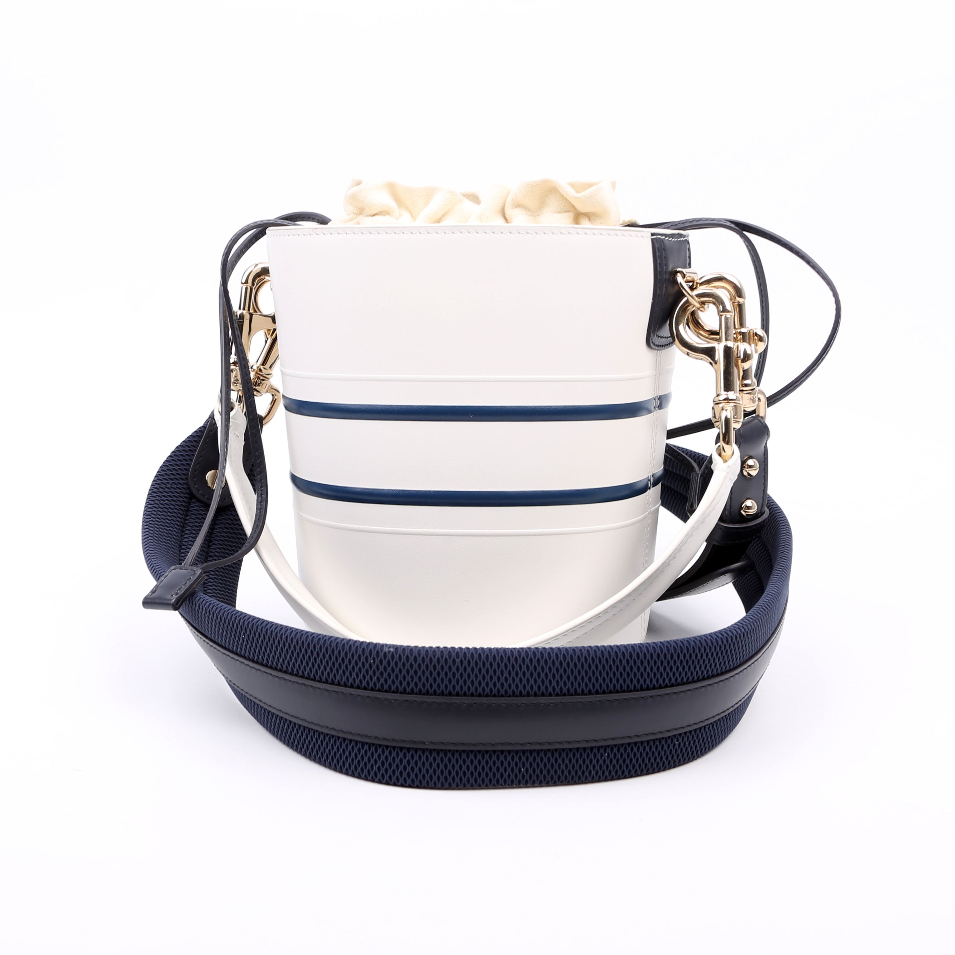 Dior Vibe Bucket Bag Calfskin Small White/Navy