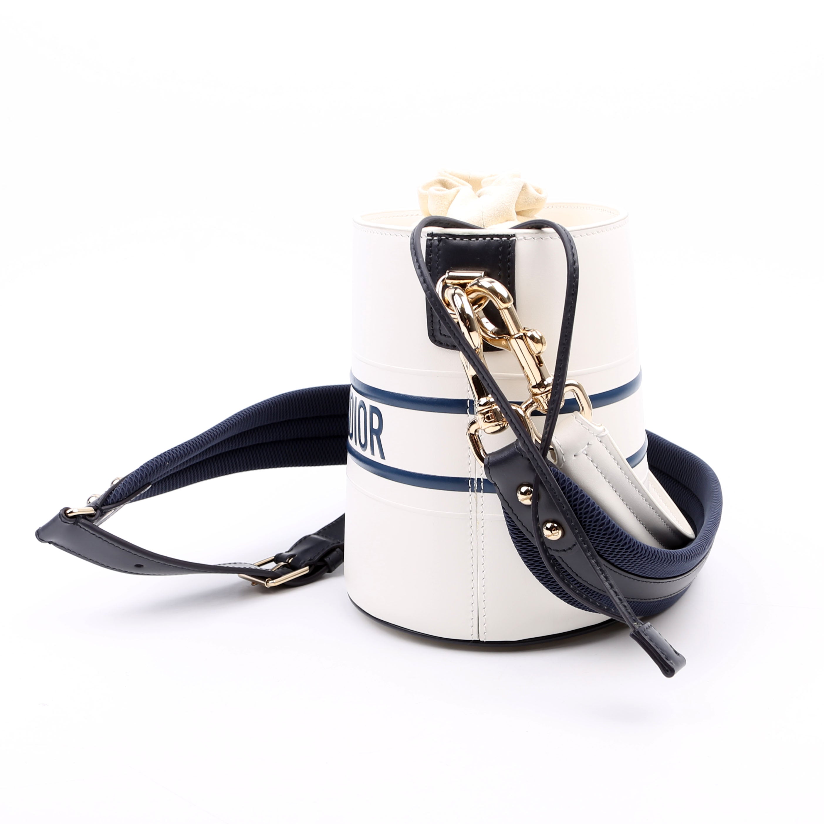 Dior Vibe Bucket Bag Calfskin Small White/Navy