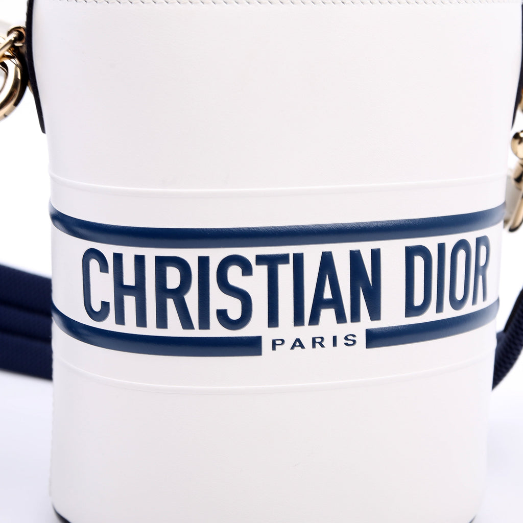 Dior Vibe Bucket Bag Calfskin Small White/Navy