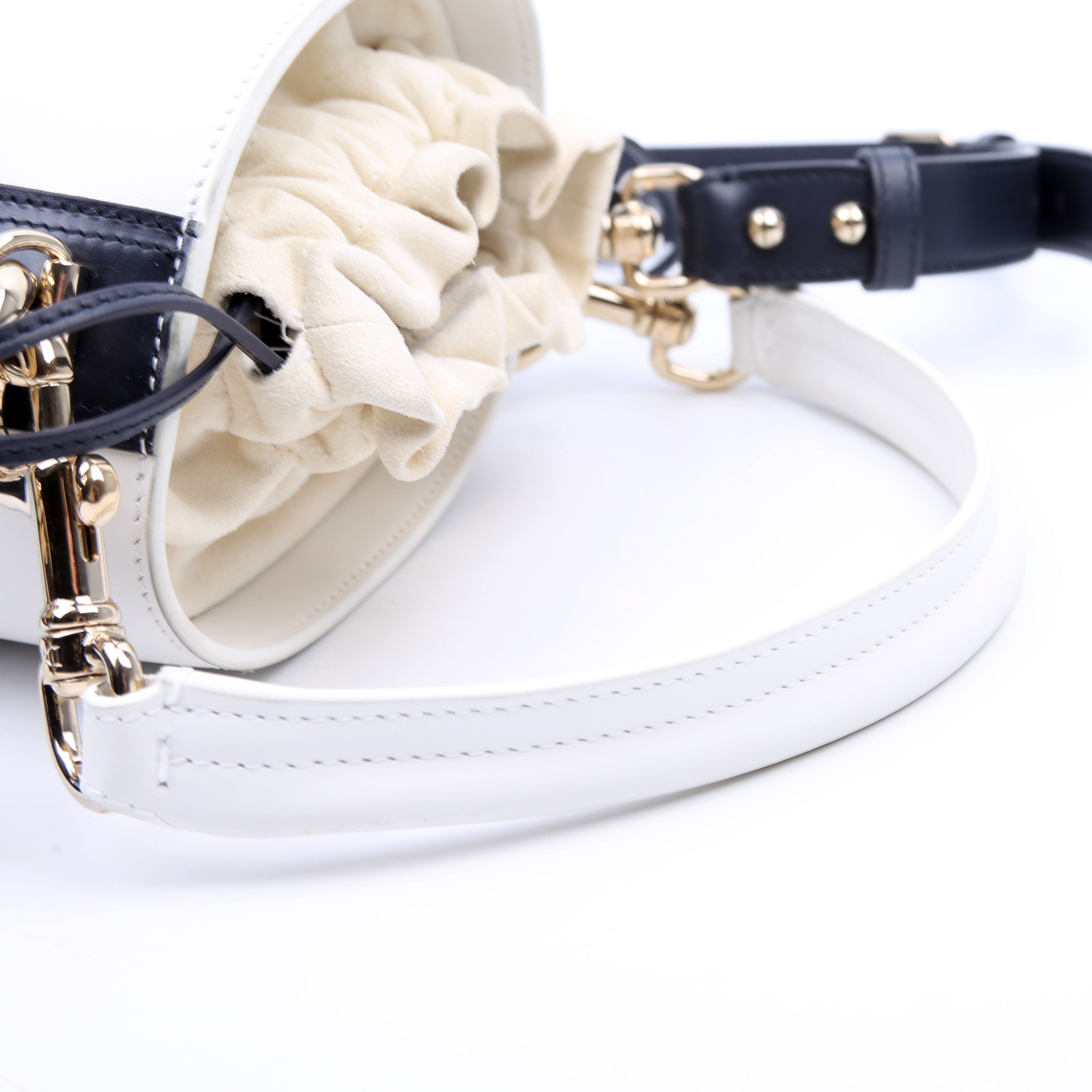 Dior Vibe Bucket Bag Calfskin Small White/Navy