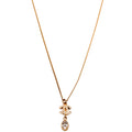 CC Rhinestone Drop Pendant Necklace Gold