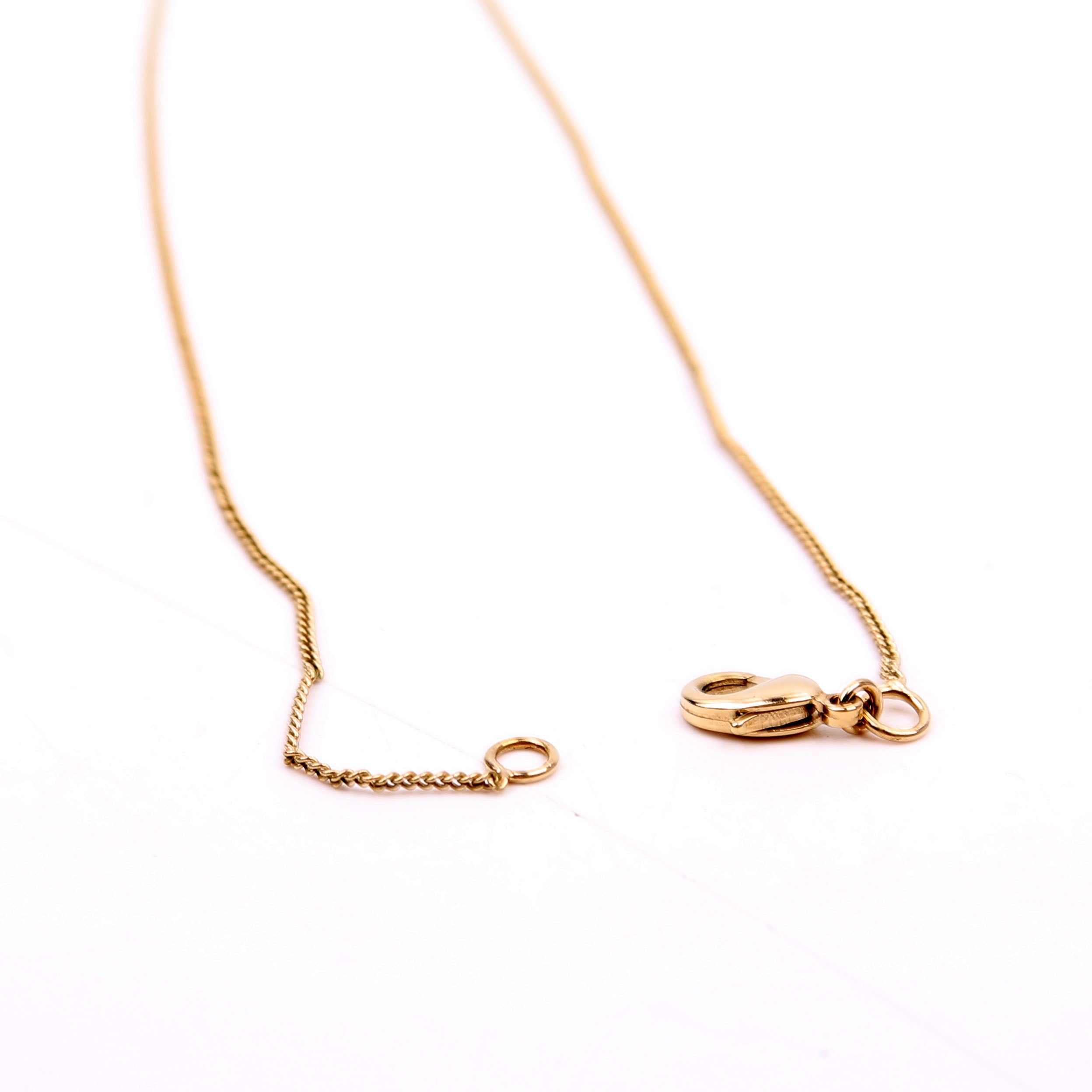 CC Rhinestone Drop Pendant Necklace Gold