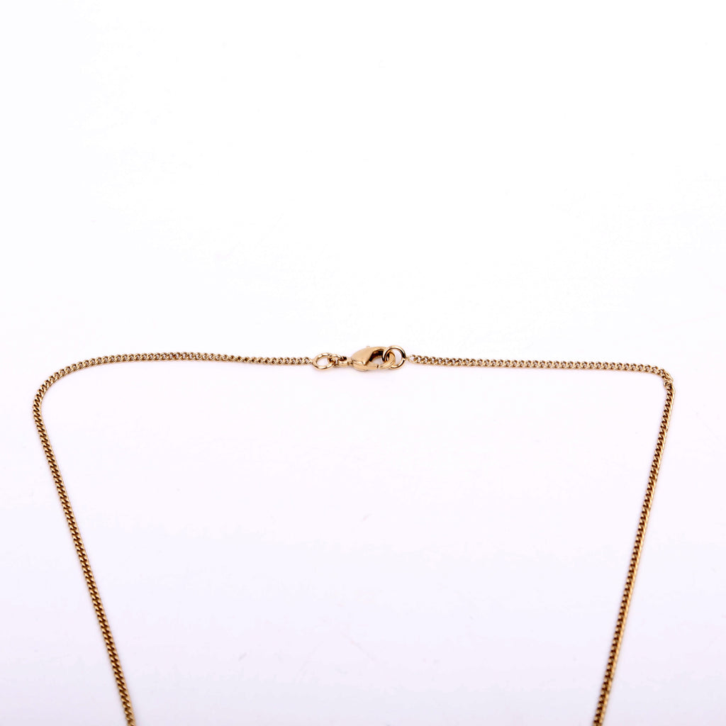 CC Flower Faux Pearl Drop Pendant Necklace Gold