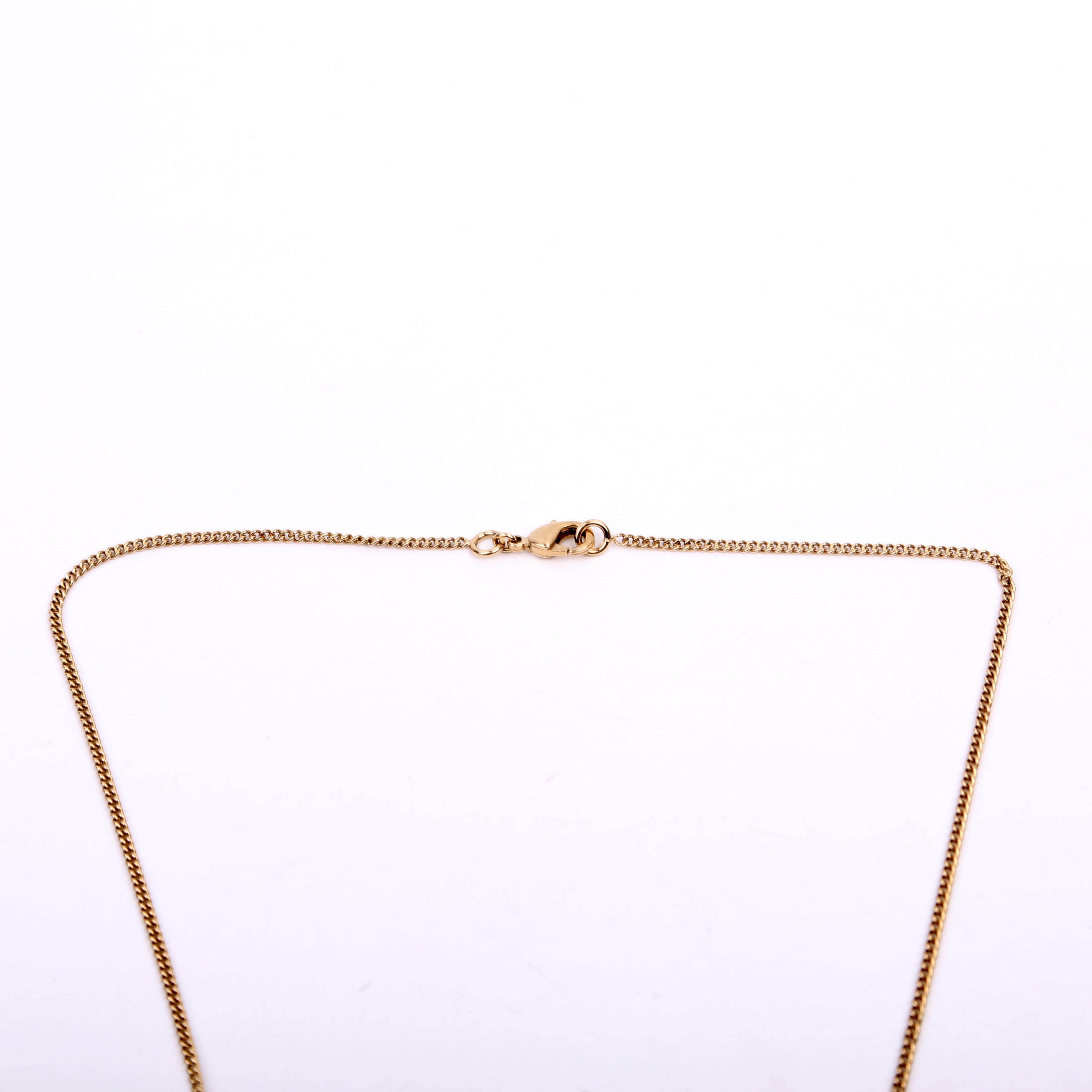 CC Flower Faux Pearl Drop Pendant Necklace Gold