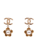 CC Flower Drop Earrings Gold