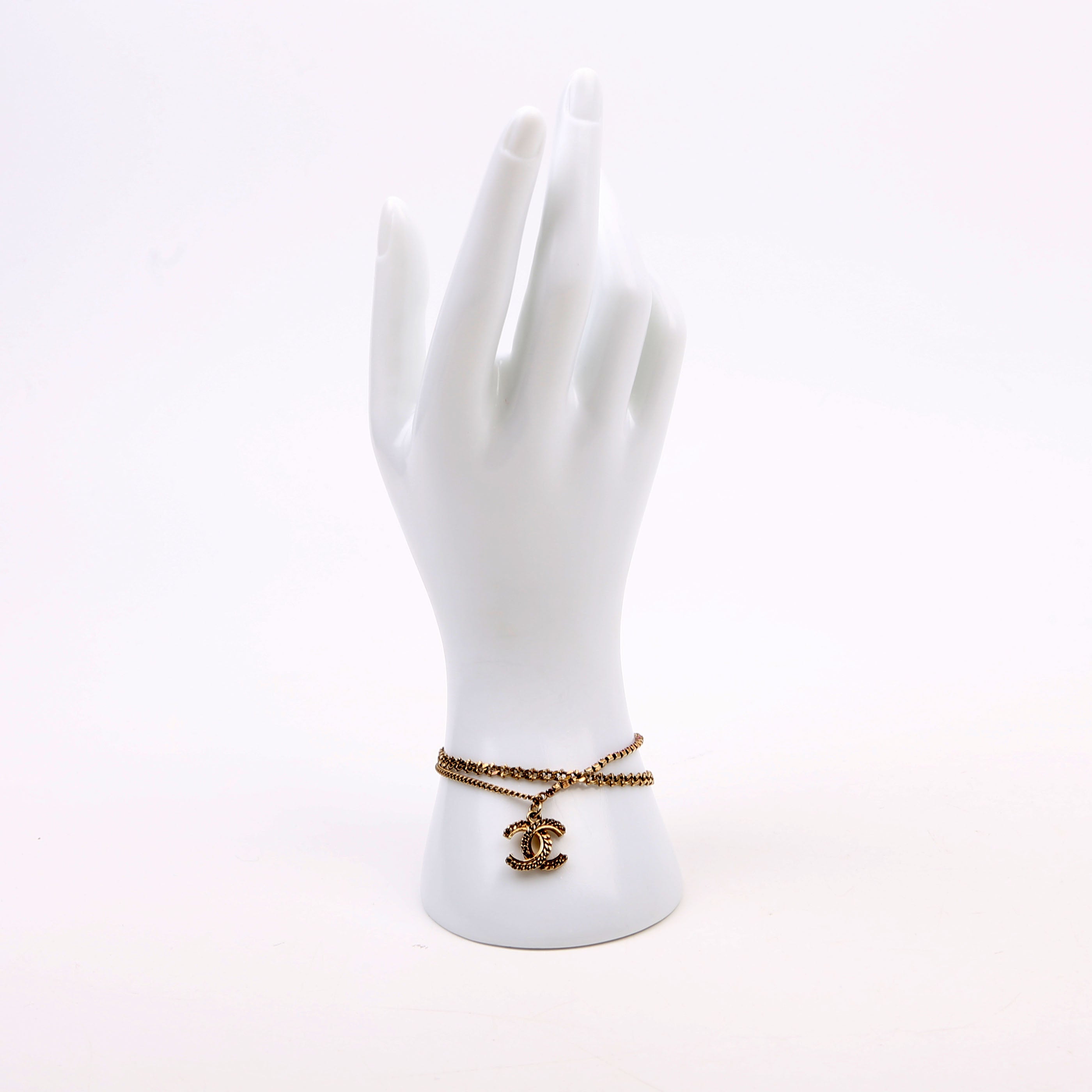 Chain CC Multi Strand With Rhinestones Bracelet Gold/Purple