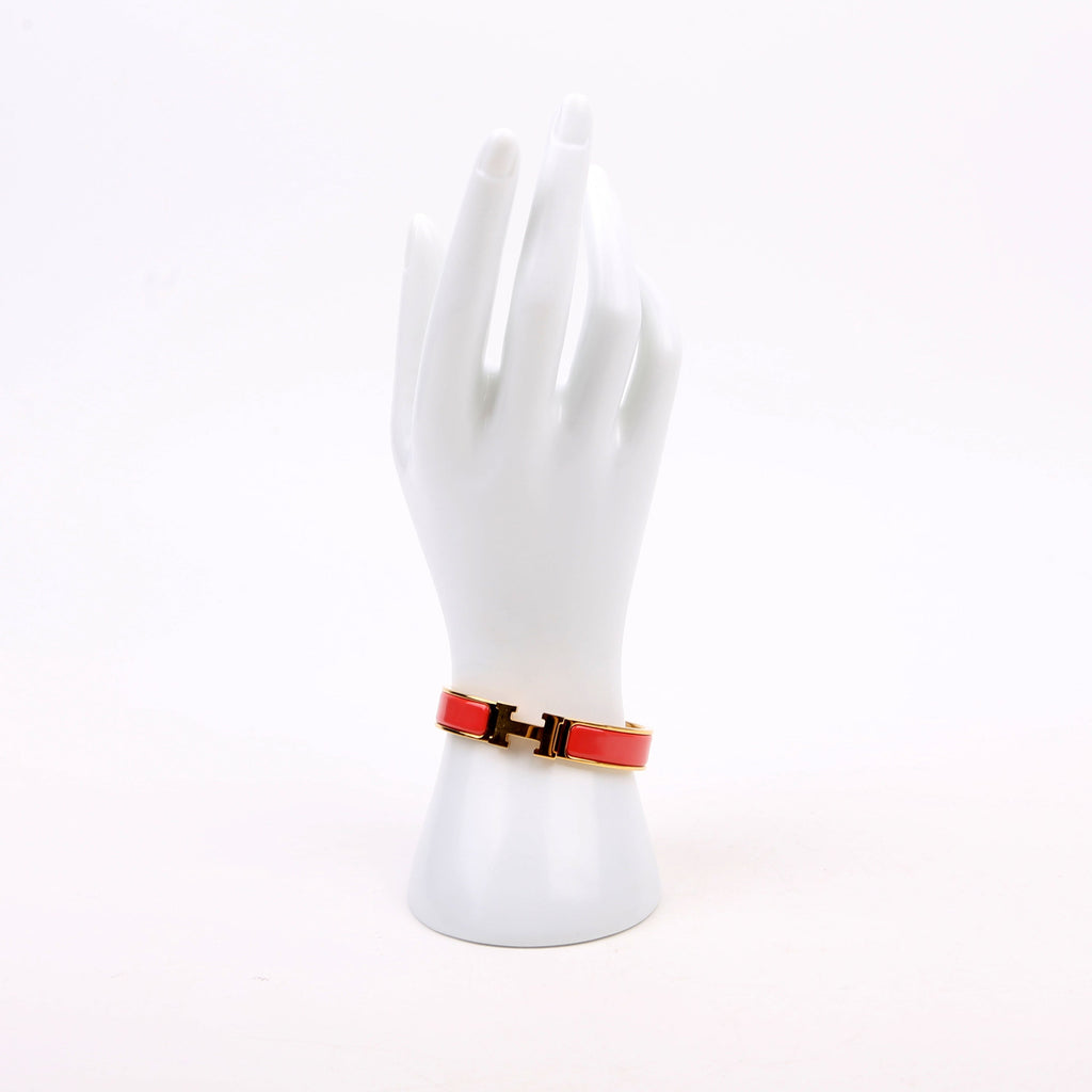 Clic Clac Narrow PM Bracelet Coral/Gold