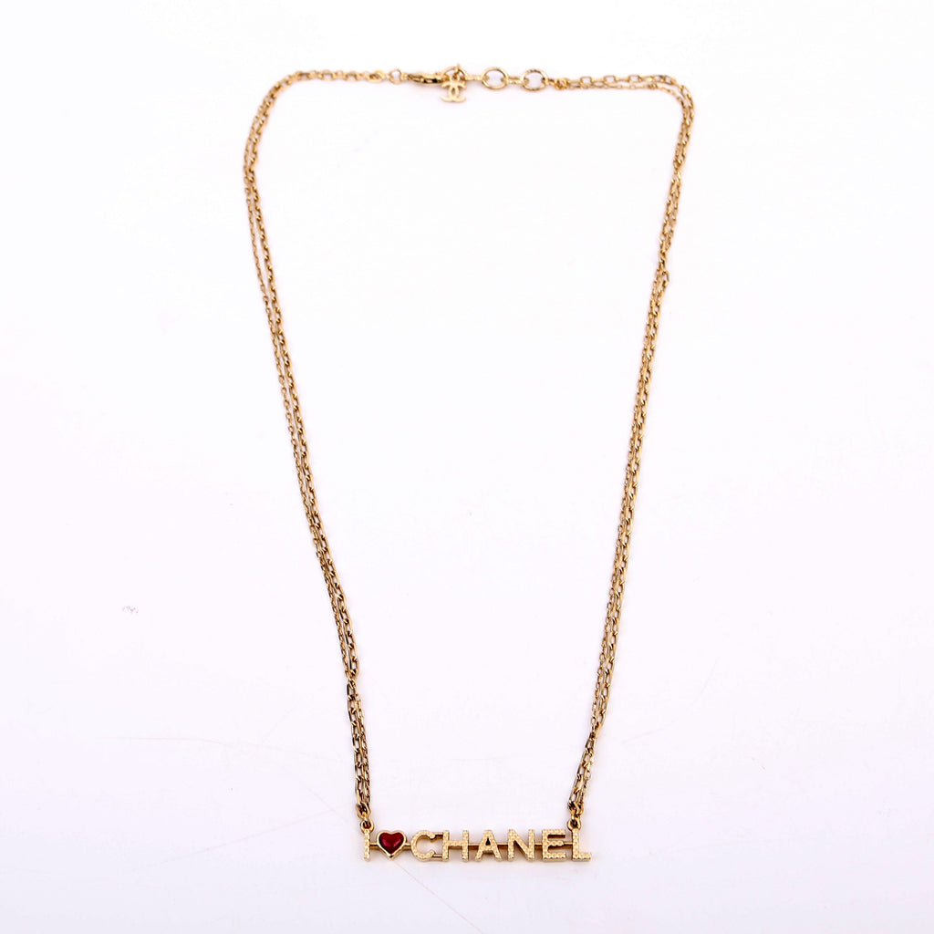 I Love Chanel Necklace Gold