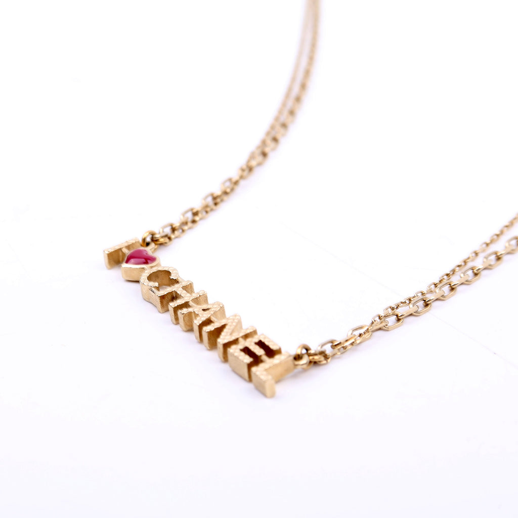 I Love Chanel Necklace Gold