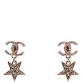 CC Crystal Star Drop Earrings Silver