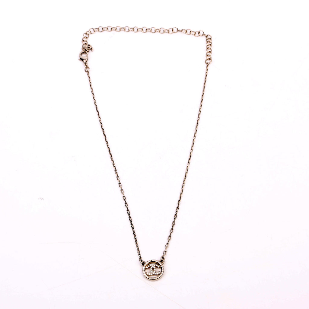 CC Crystal Round Small Necklace Silver