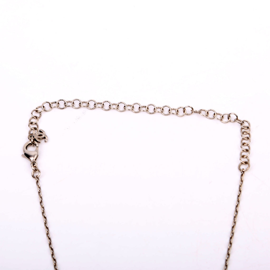 CC Crystal Round Small Necklace Silver