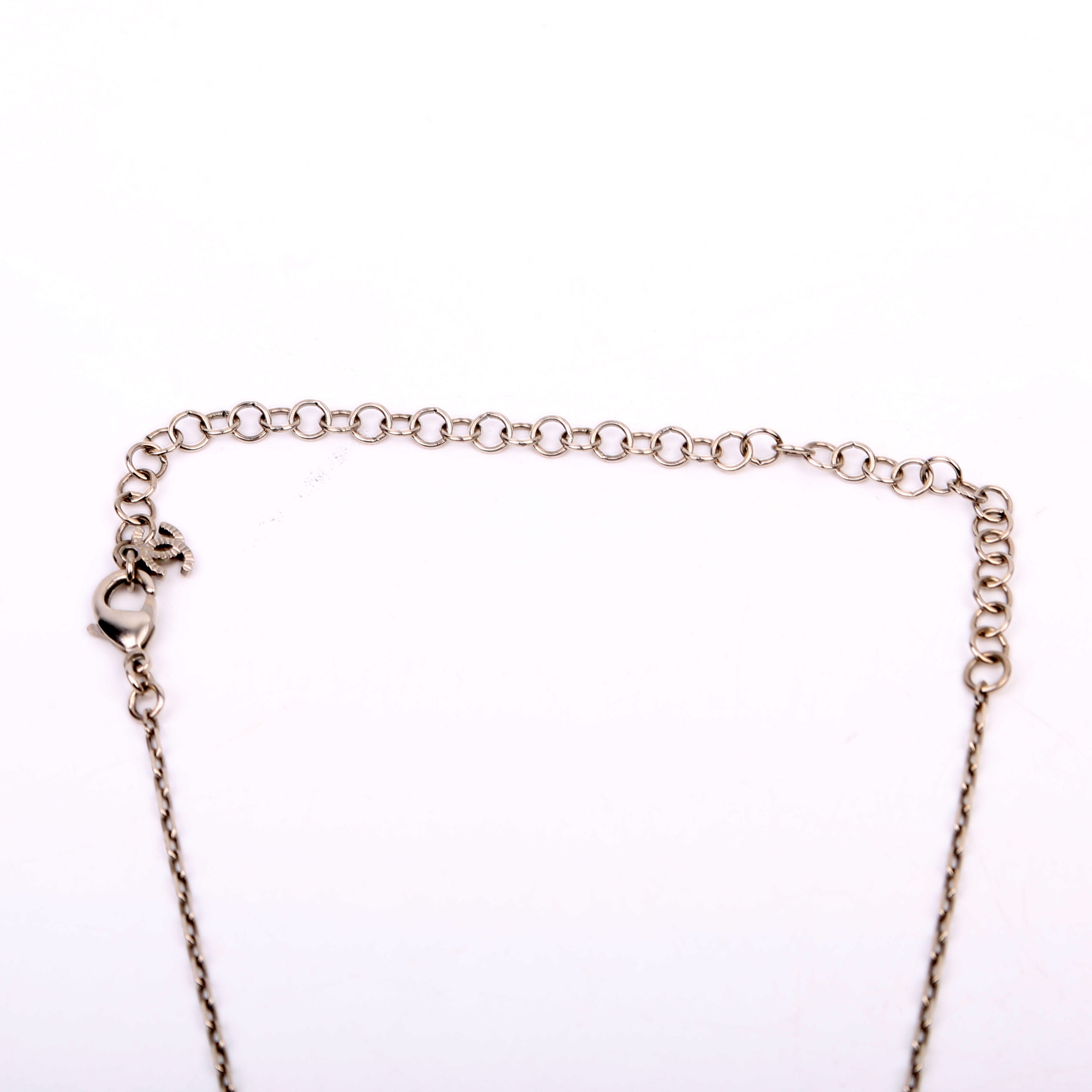 CC Crystal Round Small Necklace Silver
