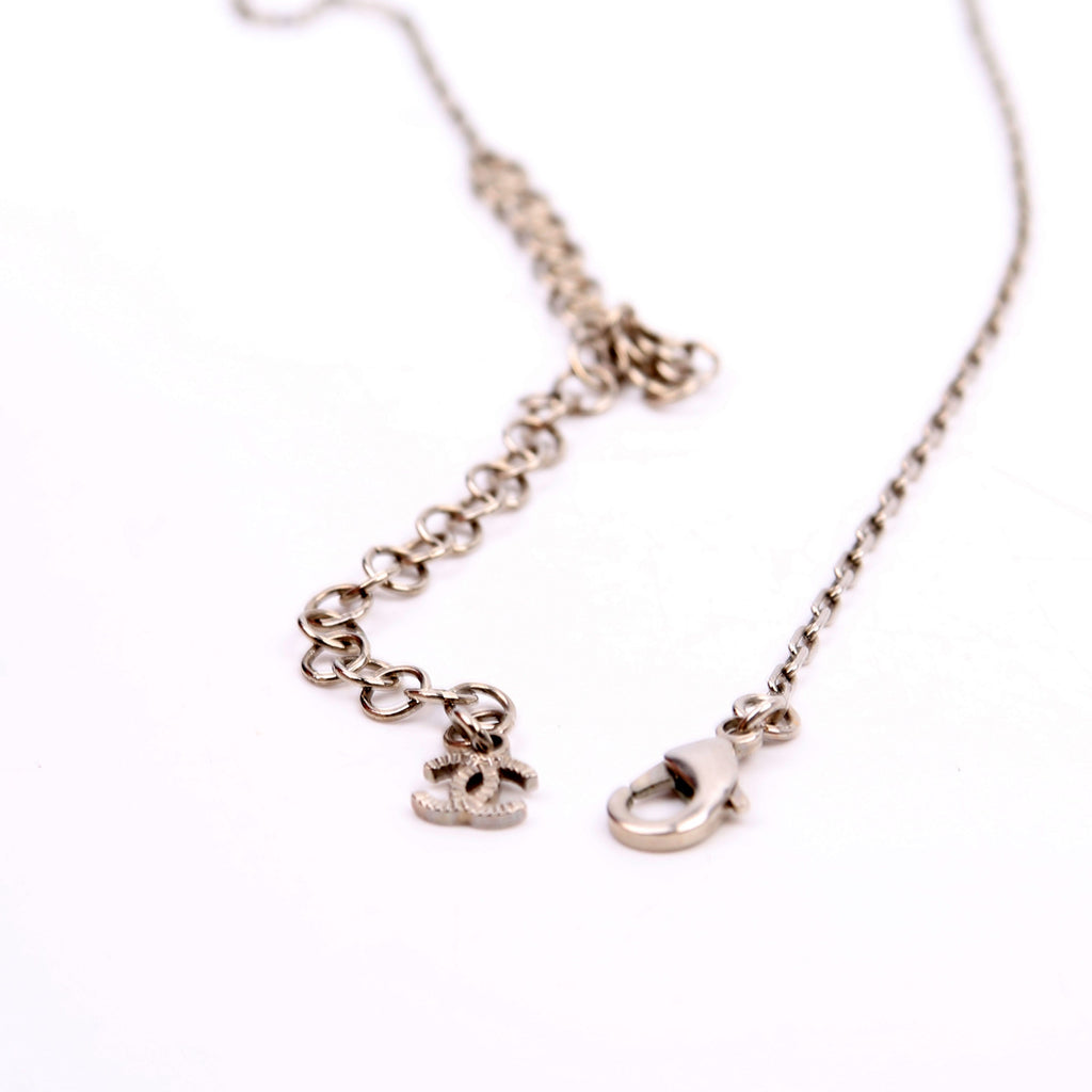 CC Crystal Round Small Necklace Silver