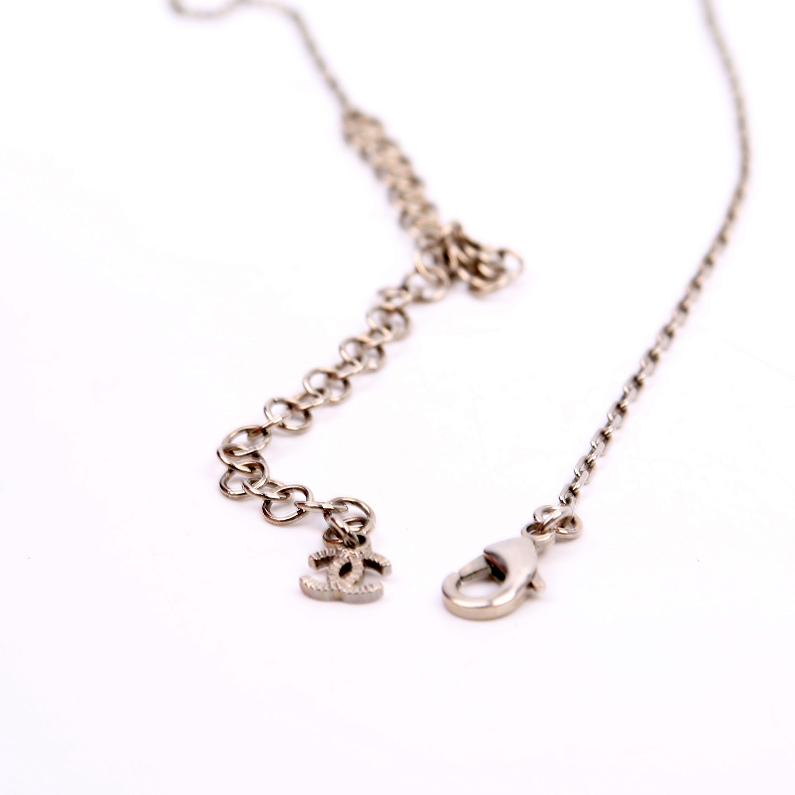 CC Crystal Round Small Necklace Silver