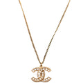 CC Crystal Pendant Necklace Gold