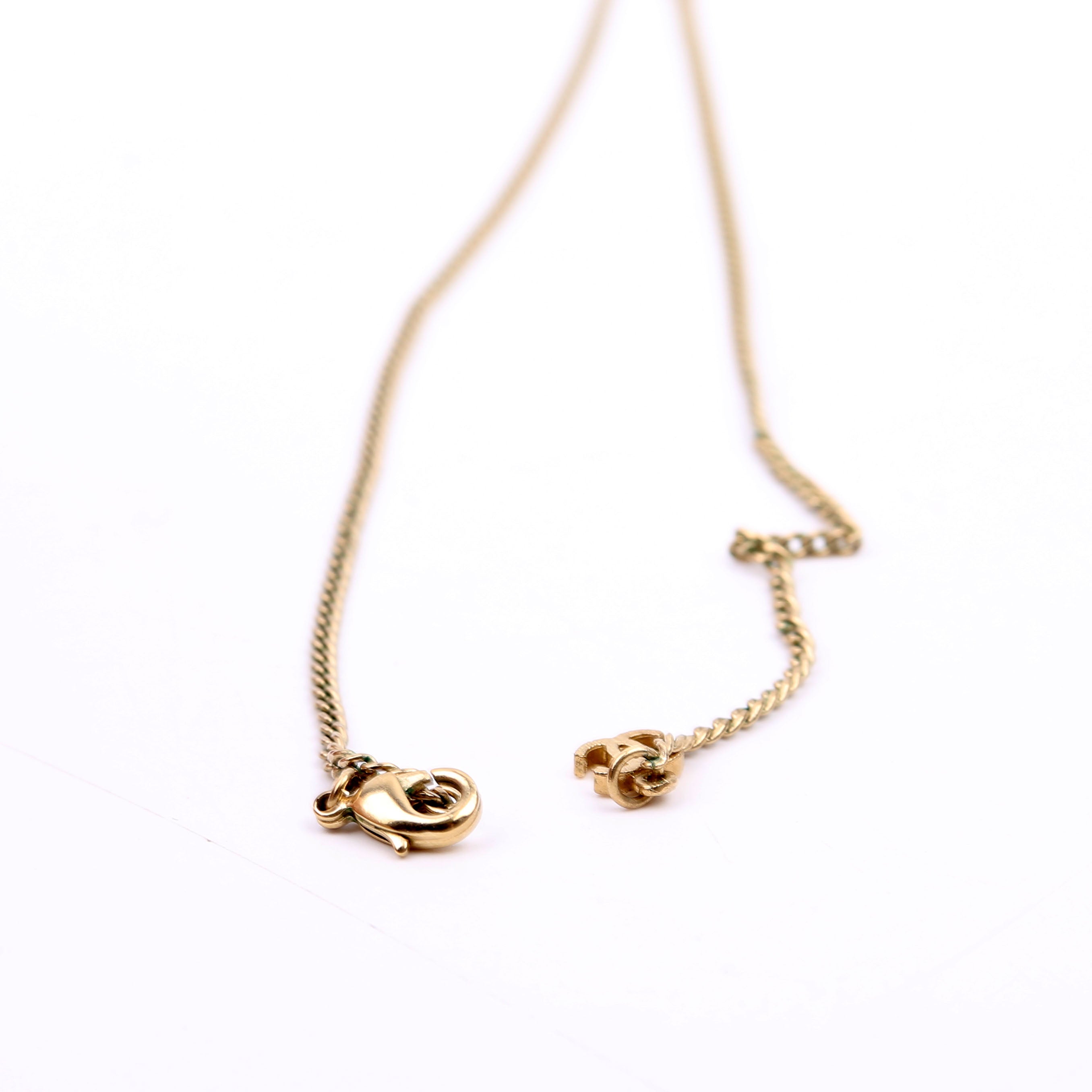 CC Crystal Pendant Necklace Gold