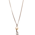 Pearl Drop CC Rhinestone Pendant Necklace Silver