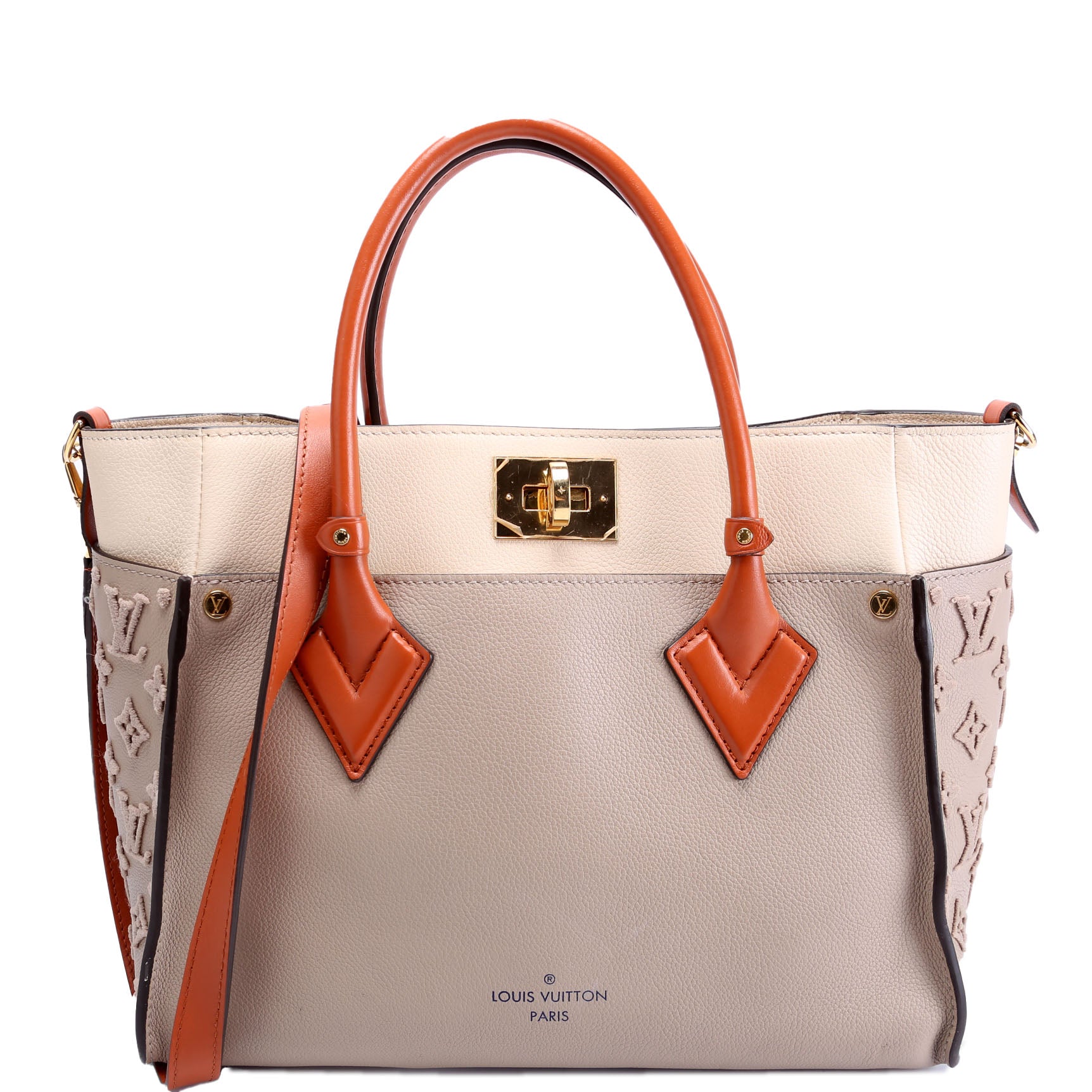 On My Side MM Calfskin Taupe