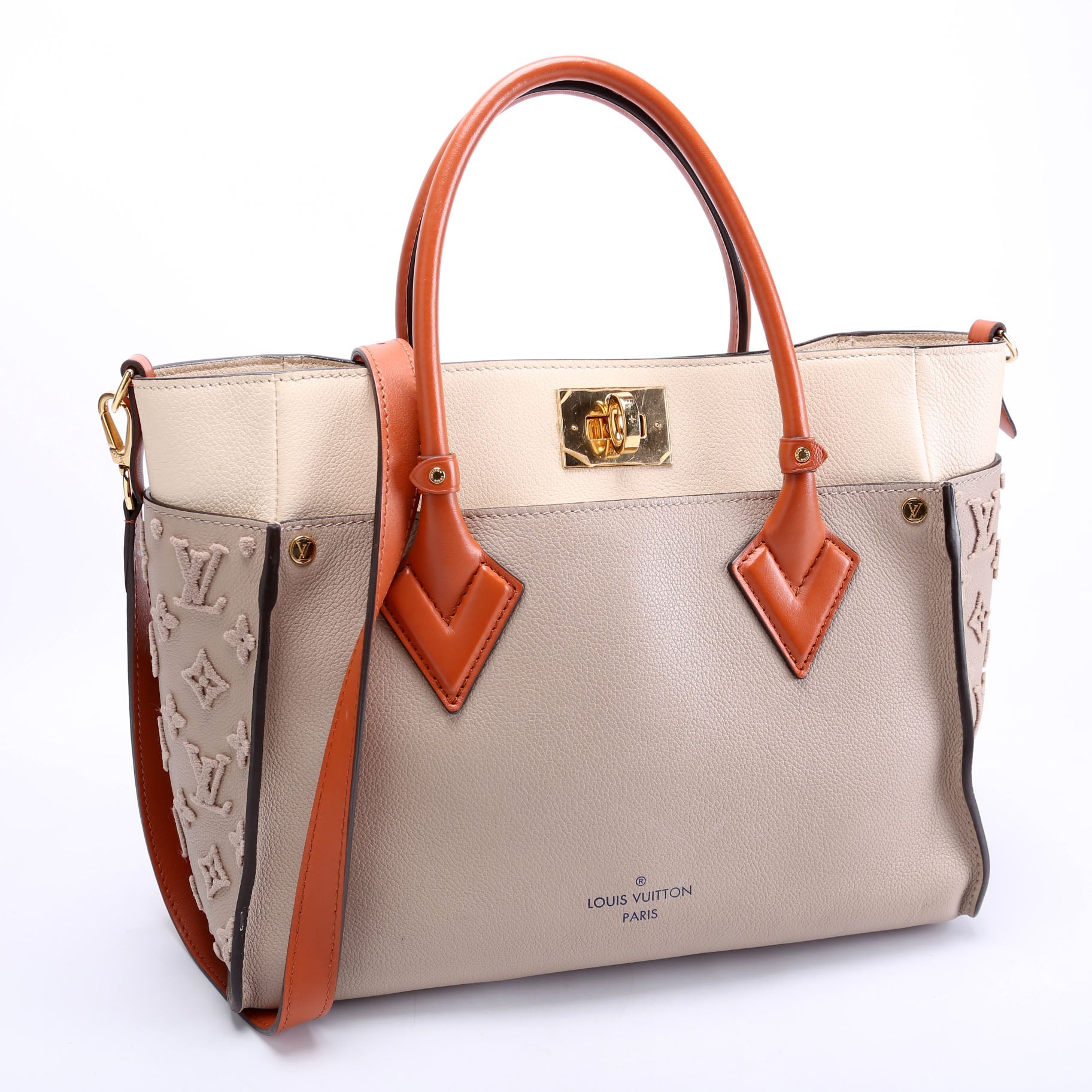 On My Side MM Calfskin Taupe