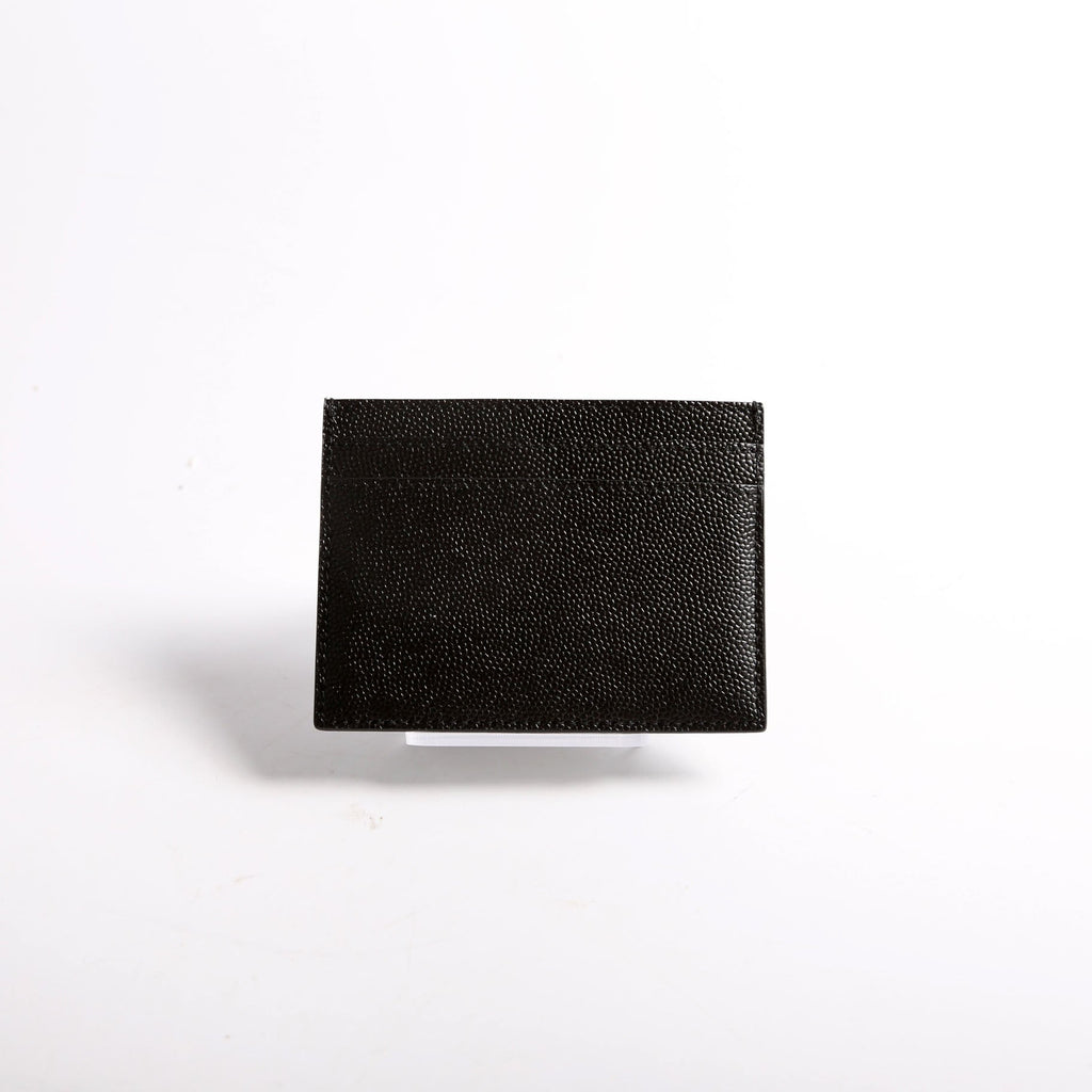 375946 Paris Grain Leather Card Holder Black