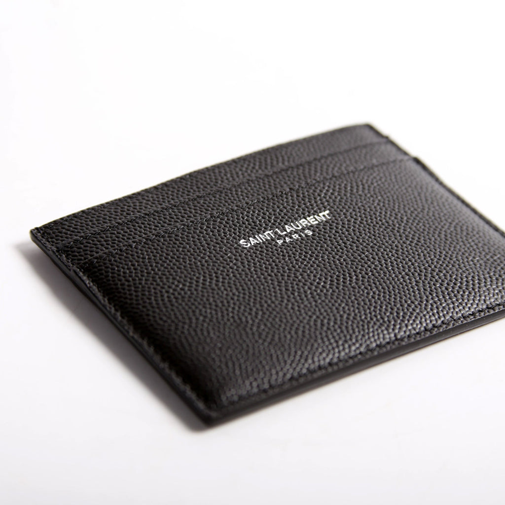 375946 Paris Grain Leather Card Holder Black