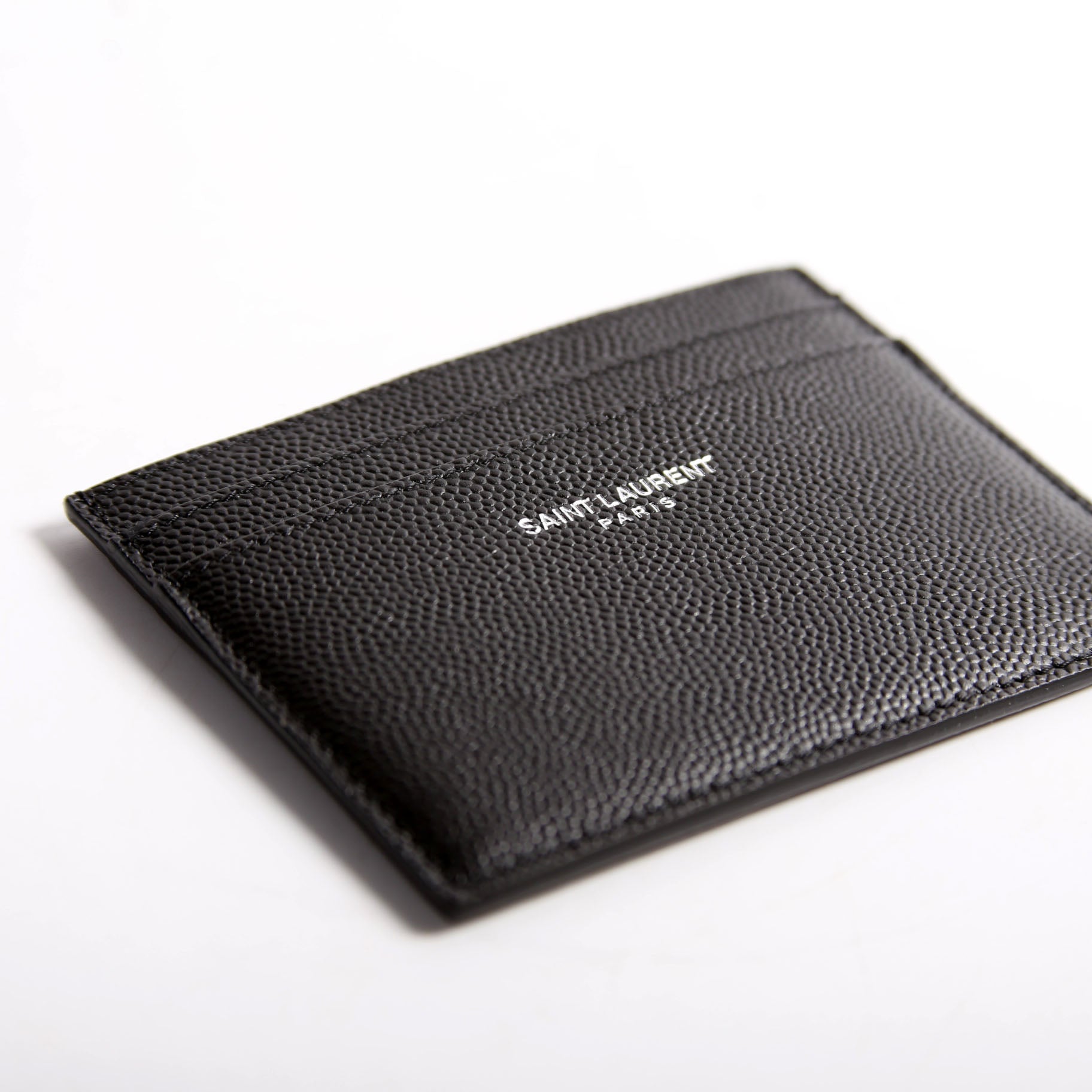 375946 Paris Grain Leather Card Holder Black